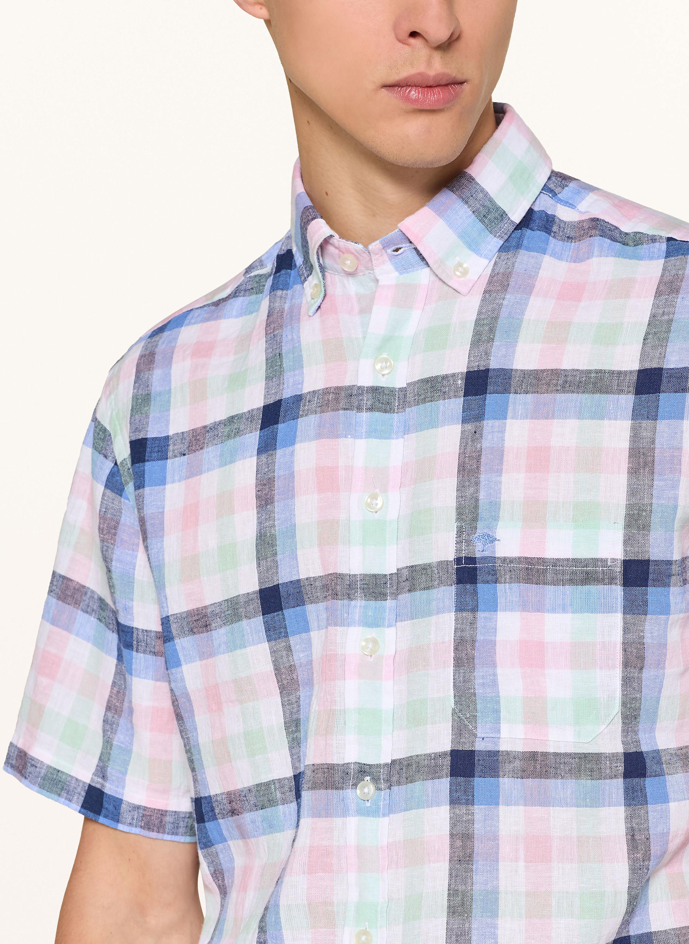 Thumbnail - Fynch-Hatton Kurzarn-Hemd Casual-Fit Aus Leinen blau
