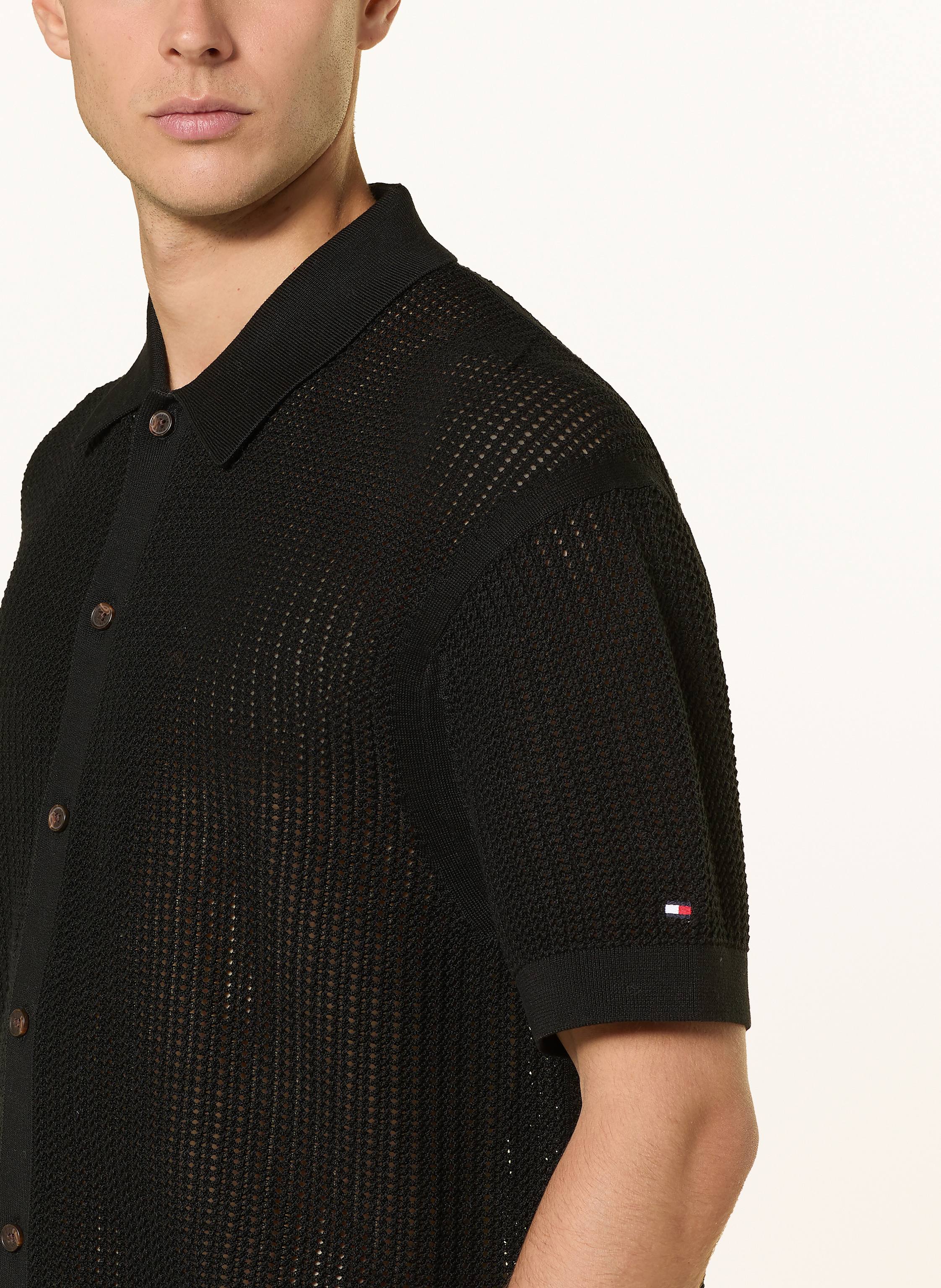 Thumbnail - Tommy Hilfiger Strickhemd Relaxed Fit schwarz