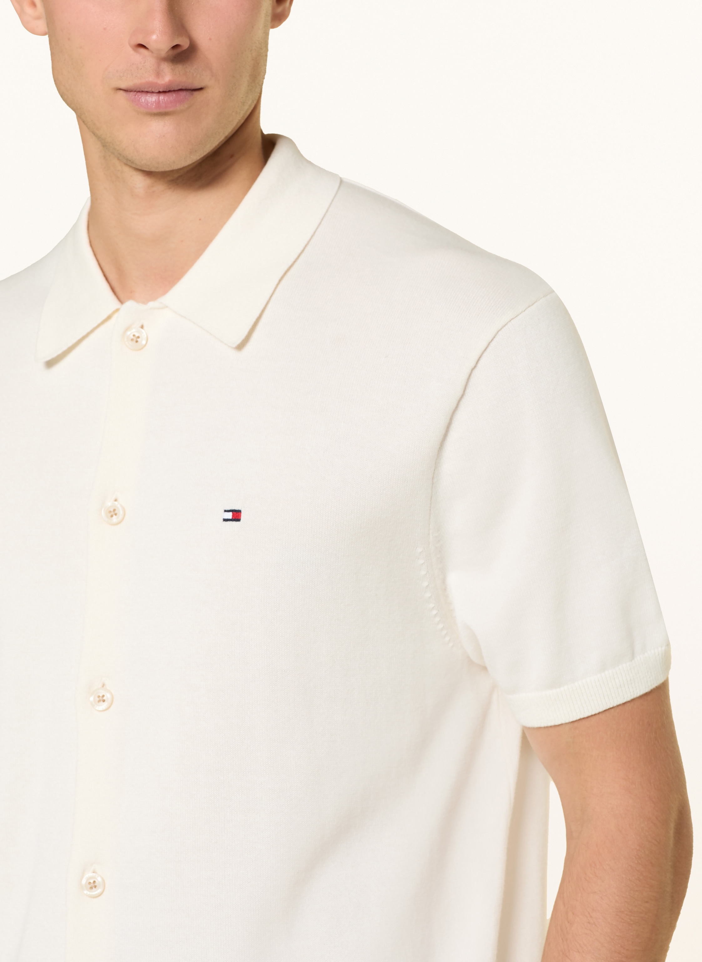 Thumbnail - Tommy Hilfiger Strickhemd Regular Fit weiss