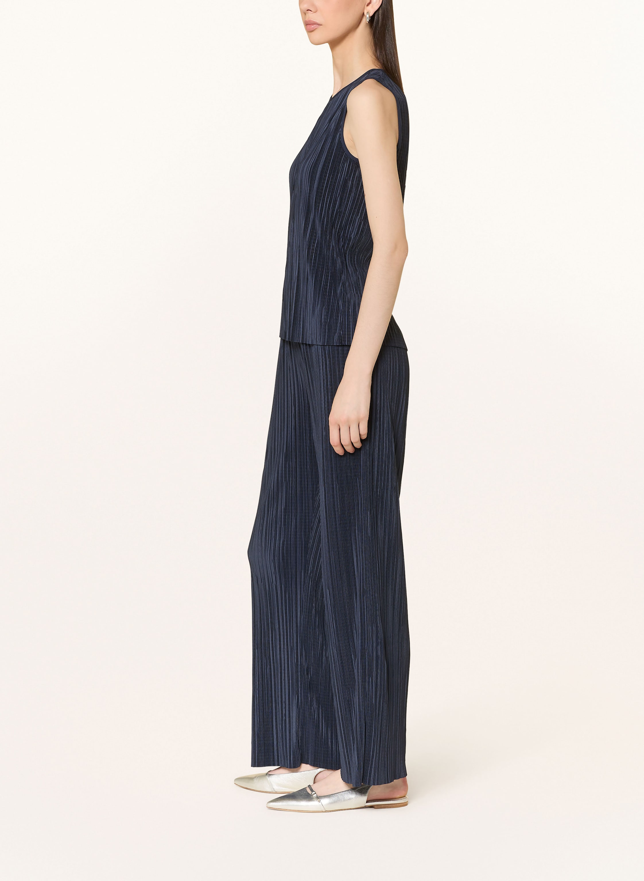 Thumbnail - Calvin Klein Marlenehose Mit Plissees blau