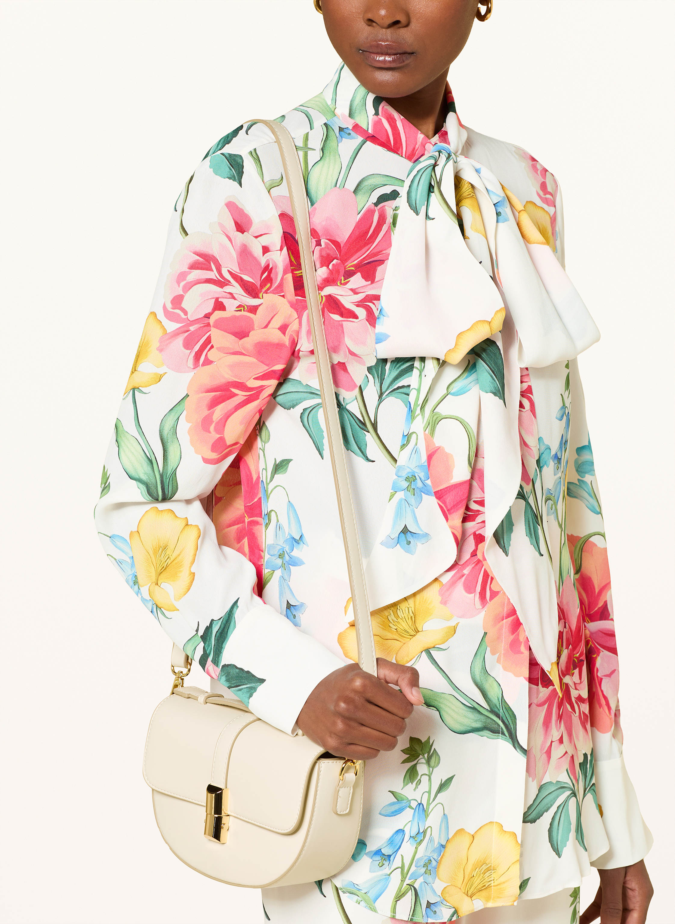 Thumbnail - Seidenfelt Umhängetasche Lilla beige