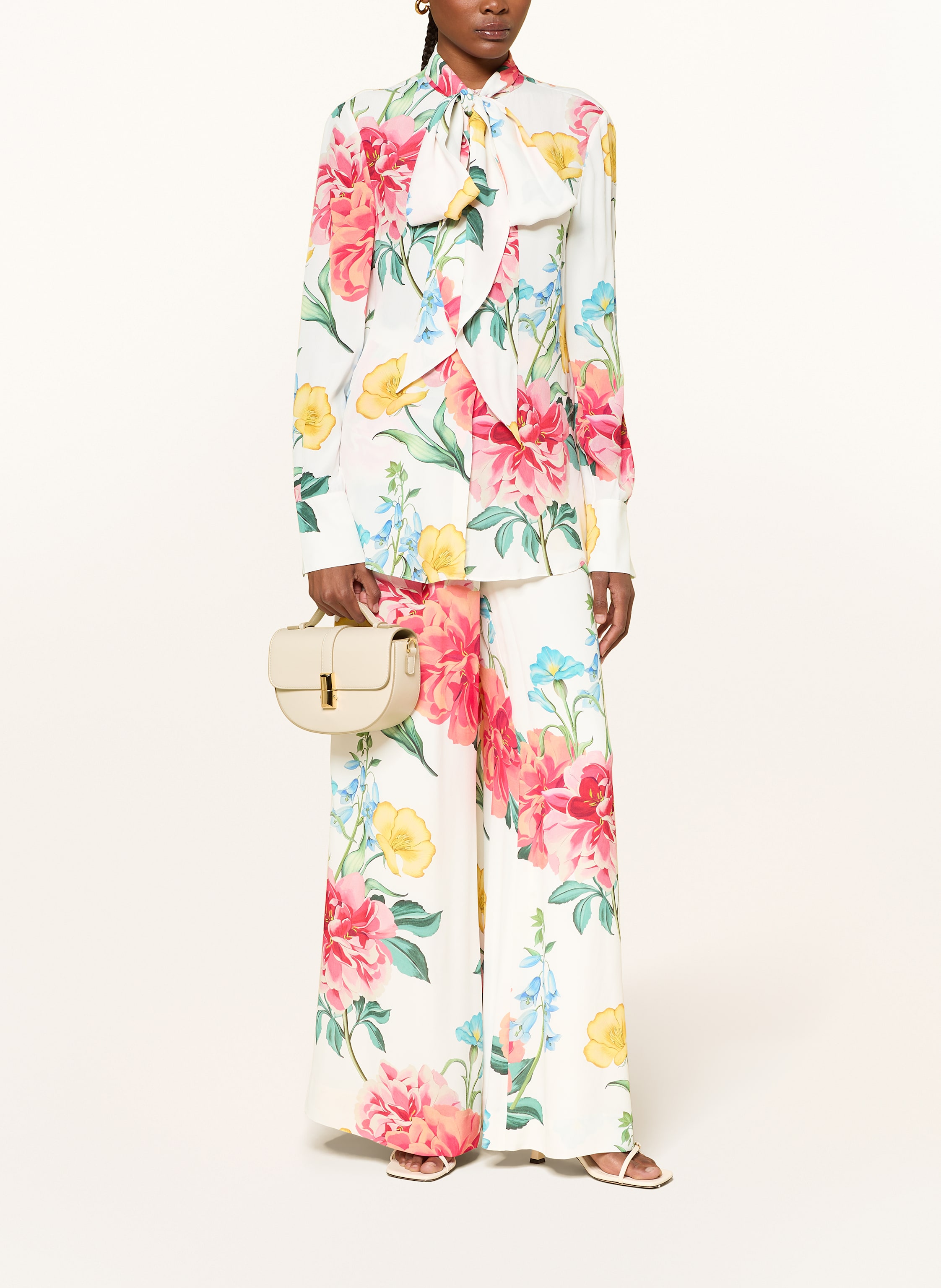 Thumbnail - Seidenfelt Umhängetasche Lilla beige