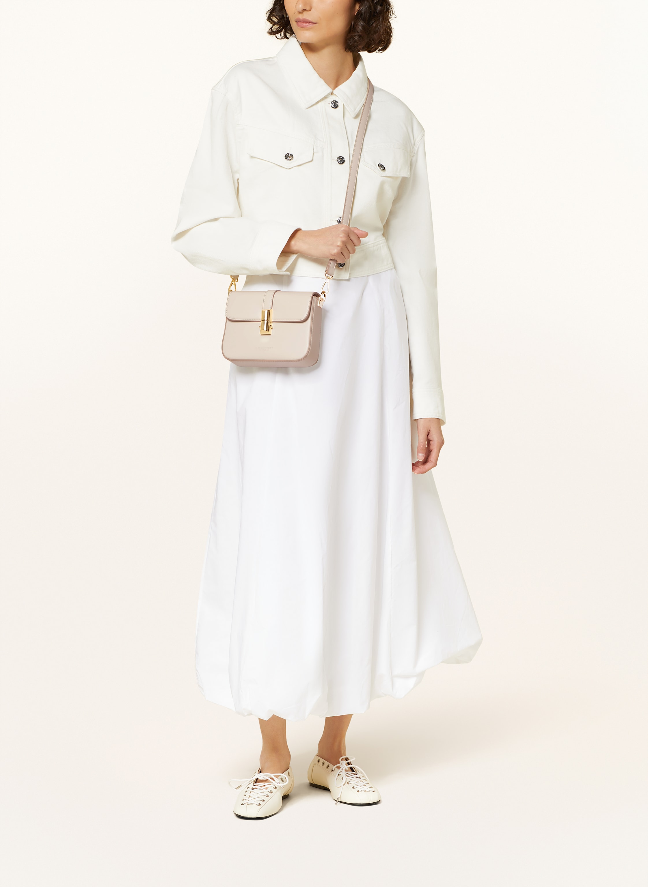 Thumbnail - Seidenfelt Umhängetasche Lilla Ro Small beige