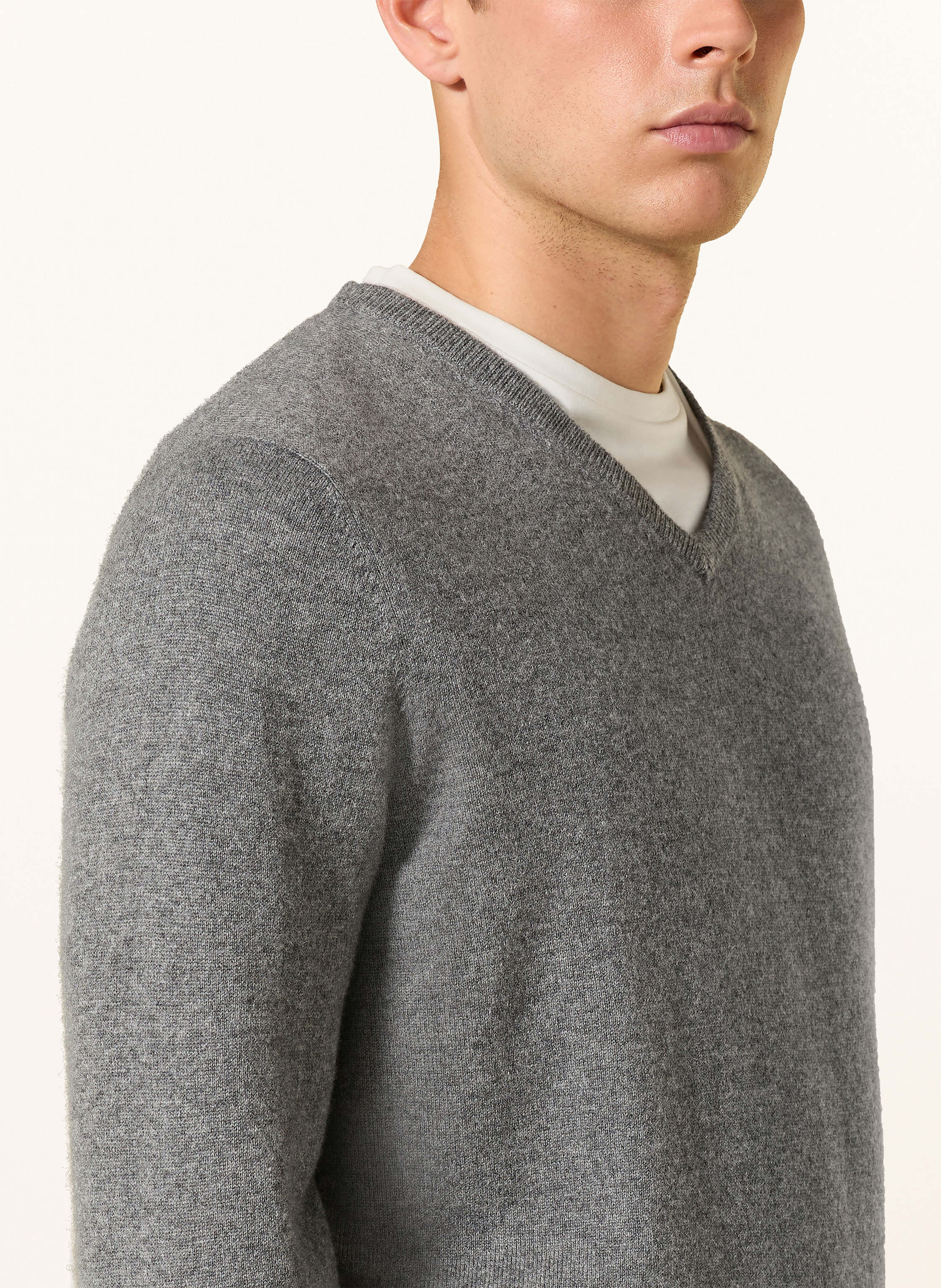Thumbnail - Strokesman's Cashmere-Pullover grau