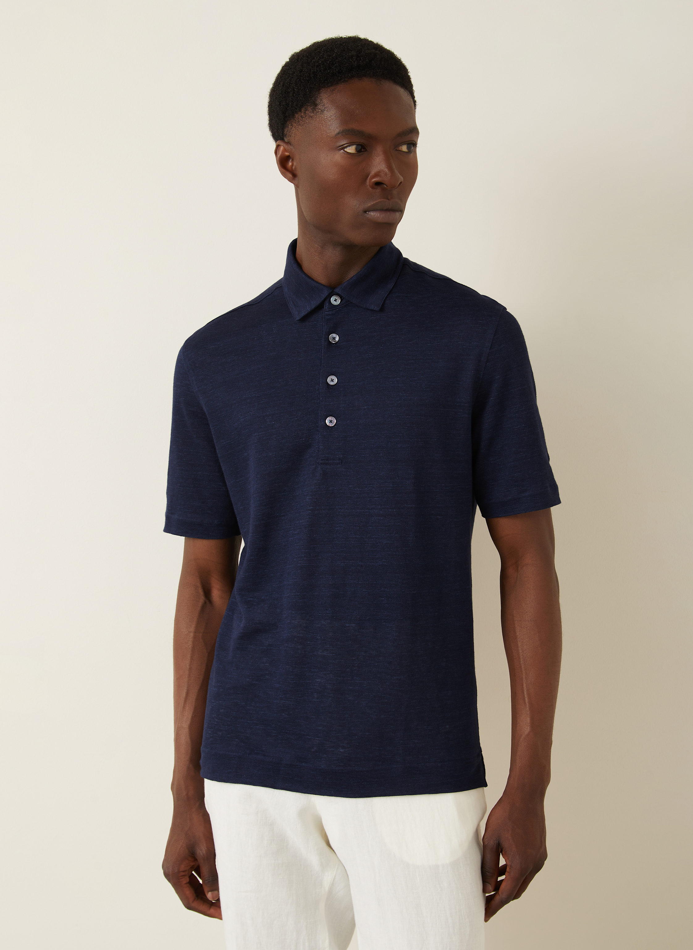 Thumbnail - Zegna Leinen-Poloshirt blau