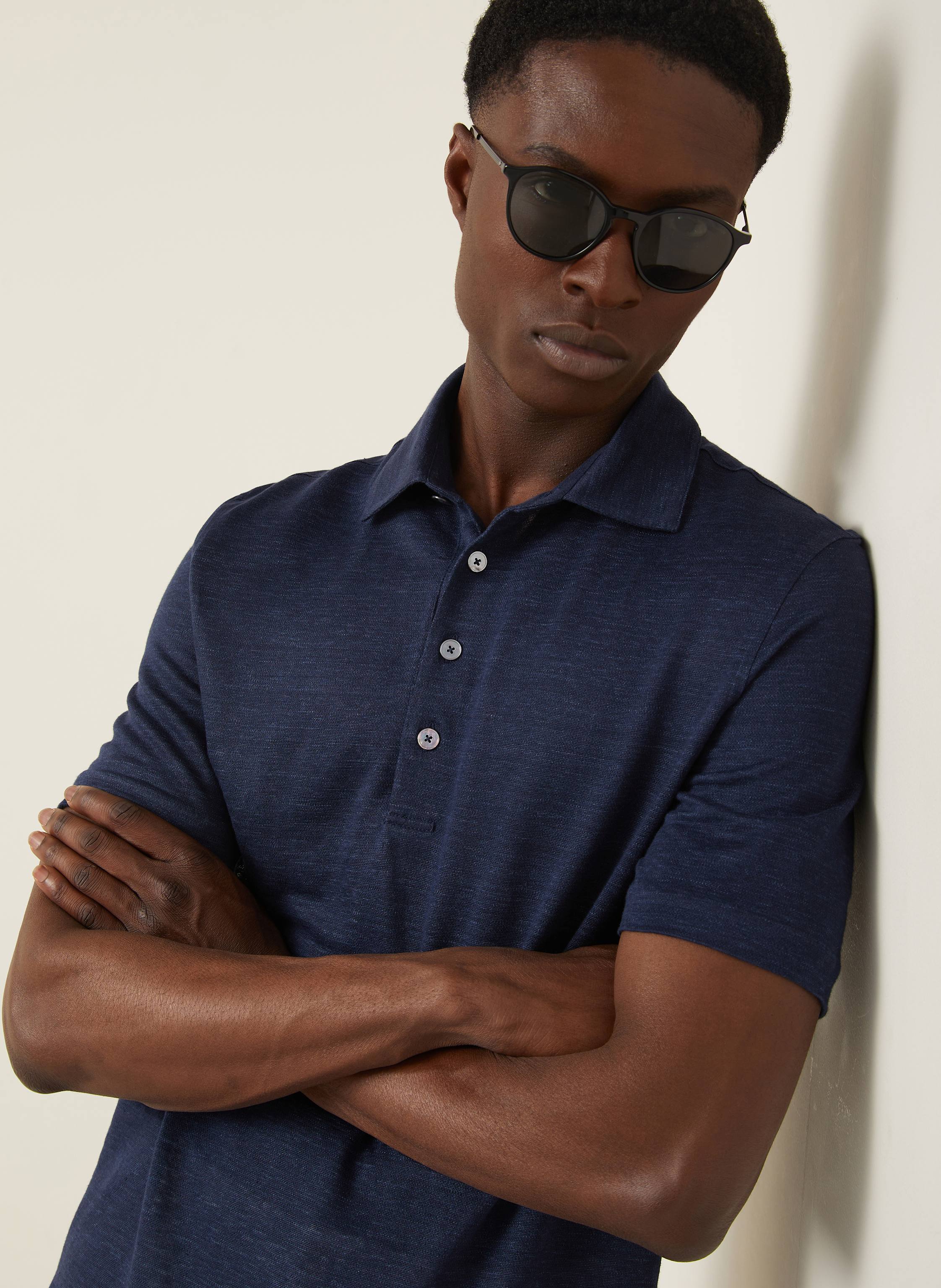 Thumbnail - Zegna Leinen-Poloshirt blau