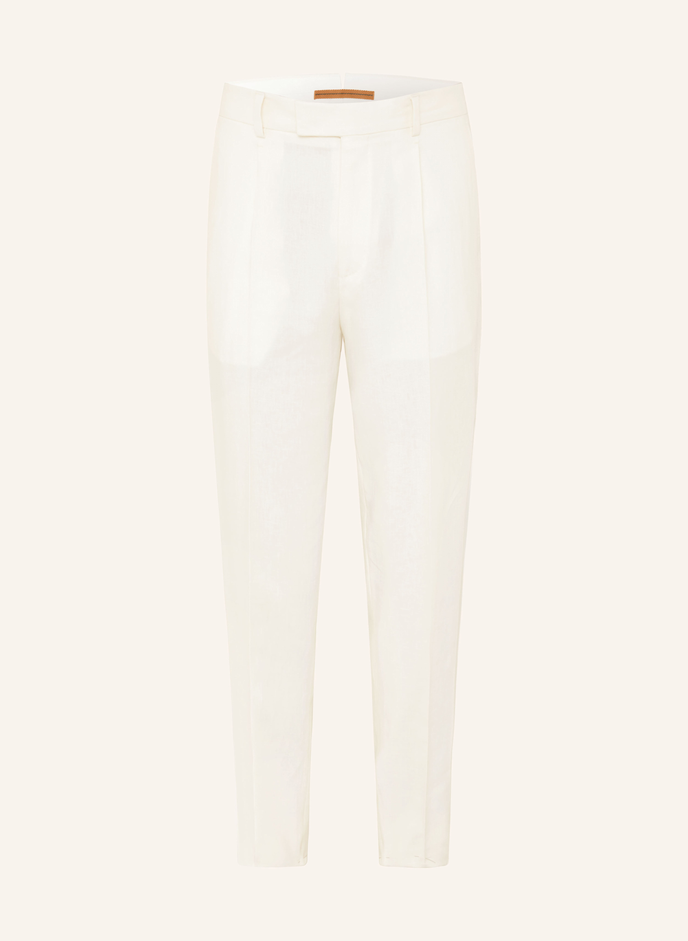 Zegna Zegna Anzughose Slim Fit Aus Leinen weiss in ECRU