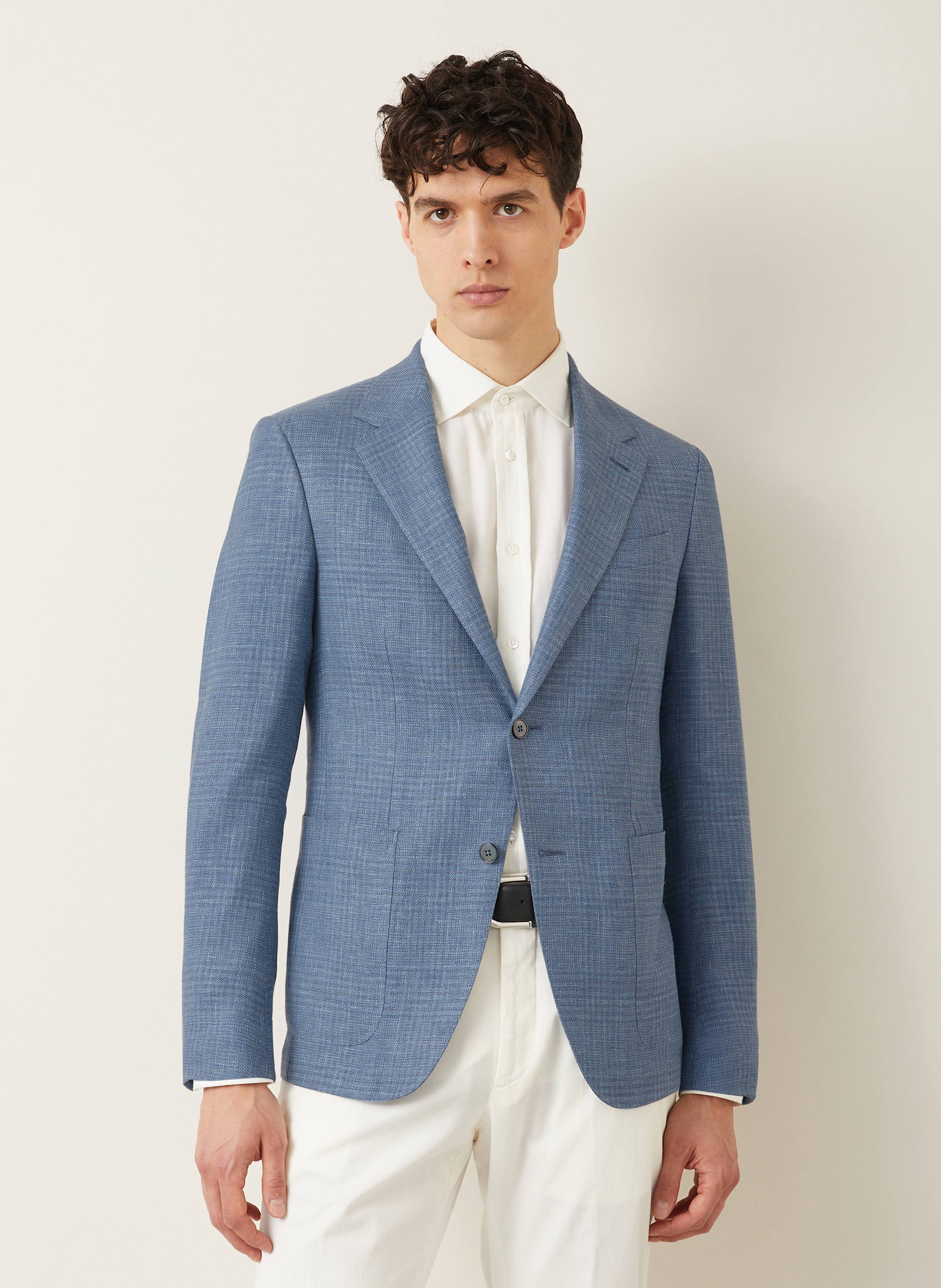 Thumbnail - Zegna Sakko Mit Leinen Slim Fit blau