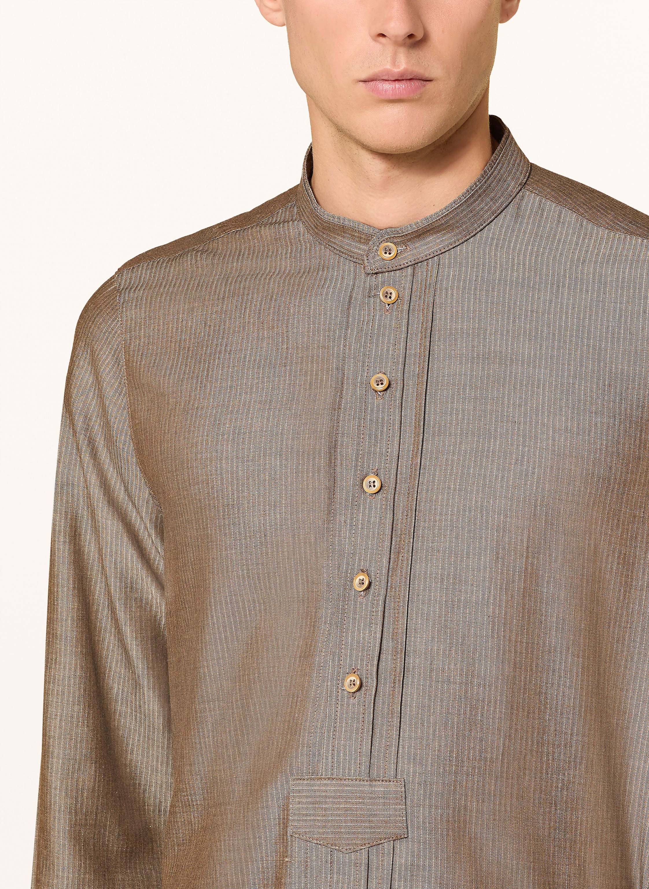 Thumbnail - Johann & Johanna Trachtenhemd Slim Fit Mit Stehkragen grau