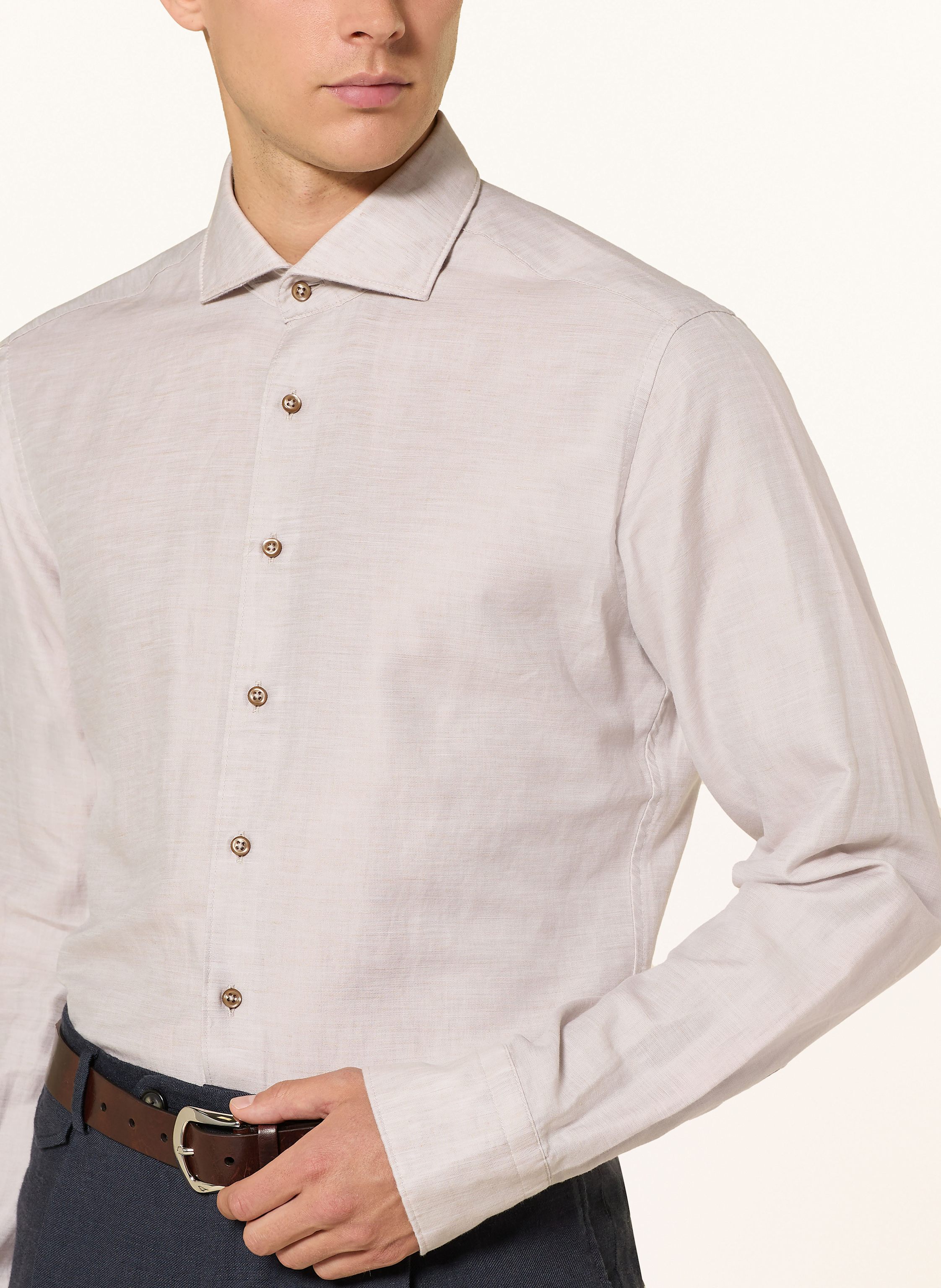 Thumbnail - 1863 By Eterna Hemd Slim Fit Mit Leinen beige