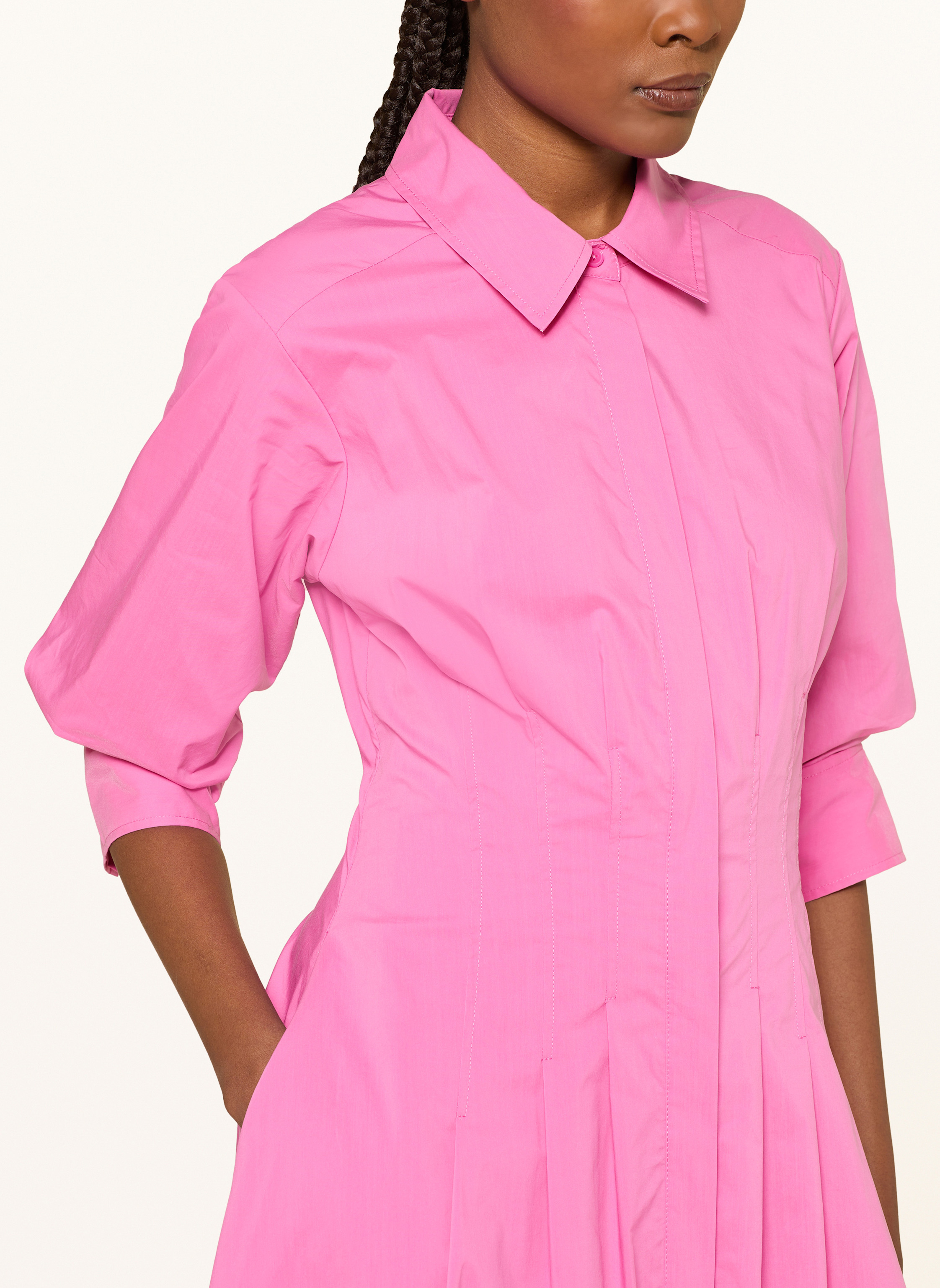 Thumbnail - Simkhai Hemdblusenkleid Jazz Mit 3/4-Arm pink
