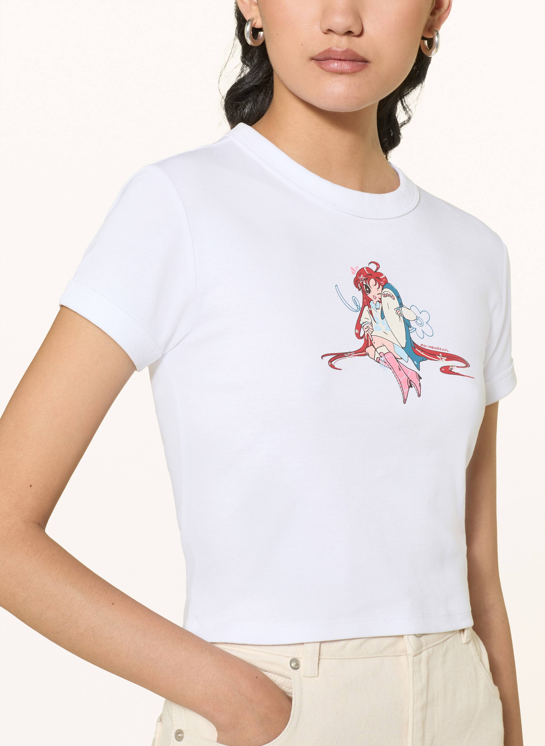 Thumbnail - Hugo Cropped-Shirt Dalia weiss