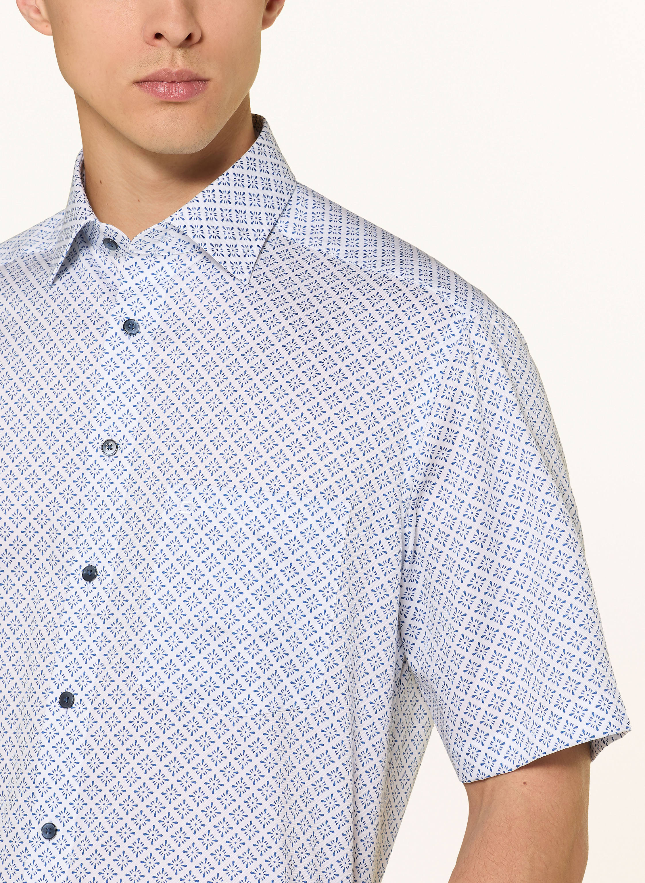 Thumbnail - Olymp Kurzarm-Hemd Luxor Comfort Fit weiss