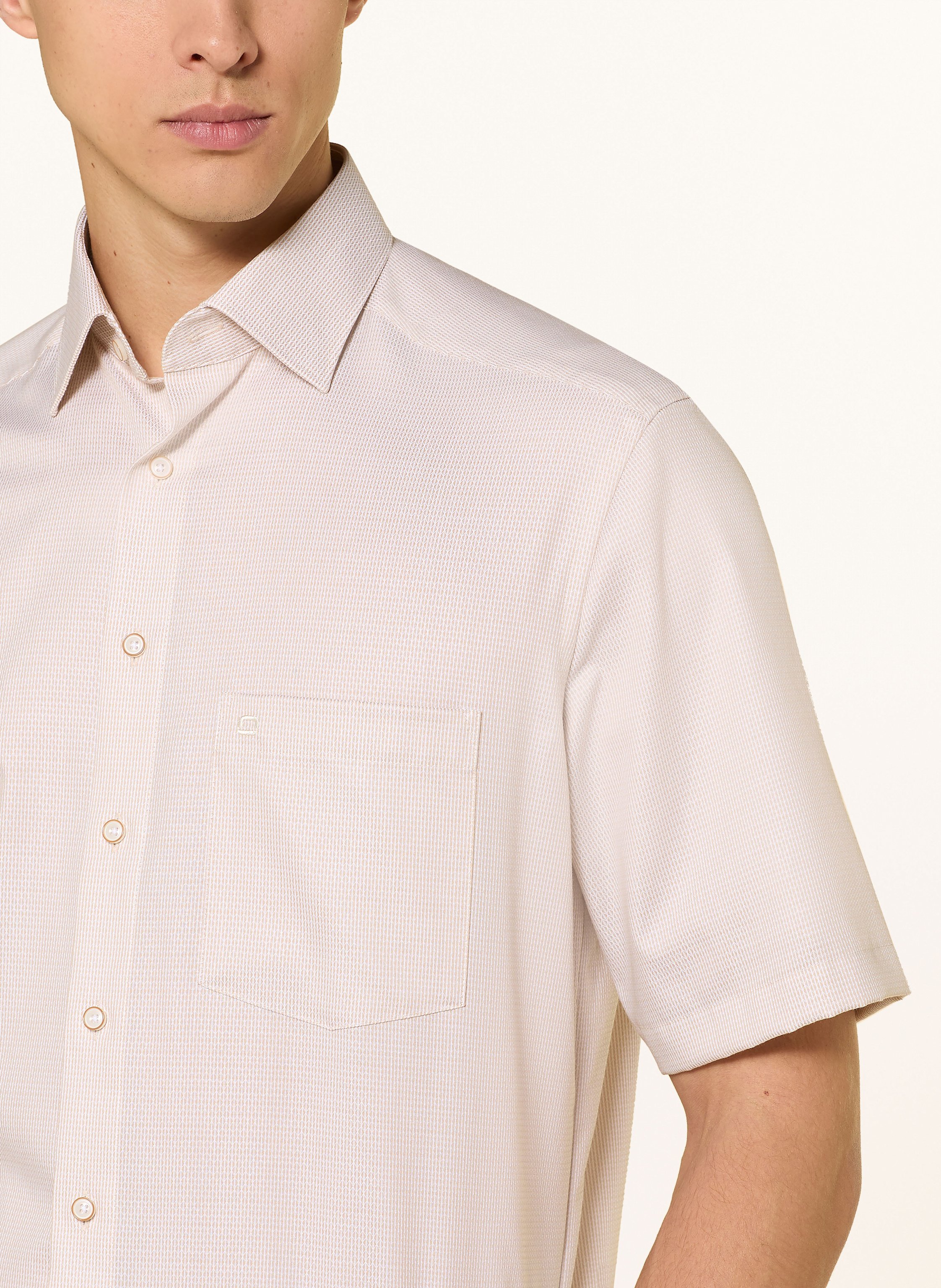 Thumbnail - Olymp Kurzarm-Hemd Luxor Comfort Fit beige