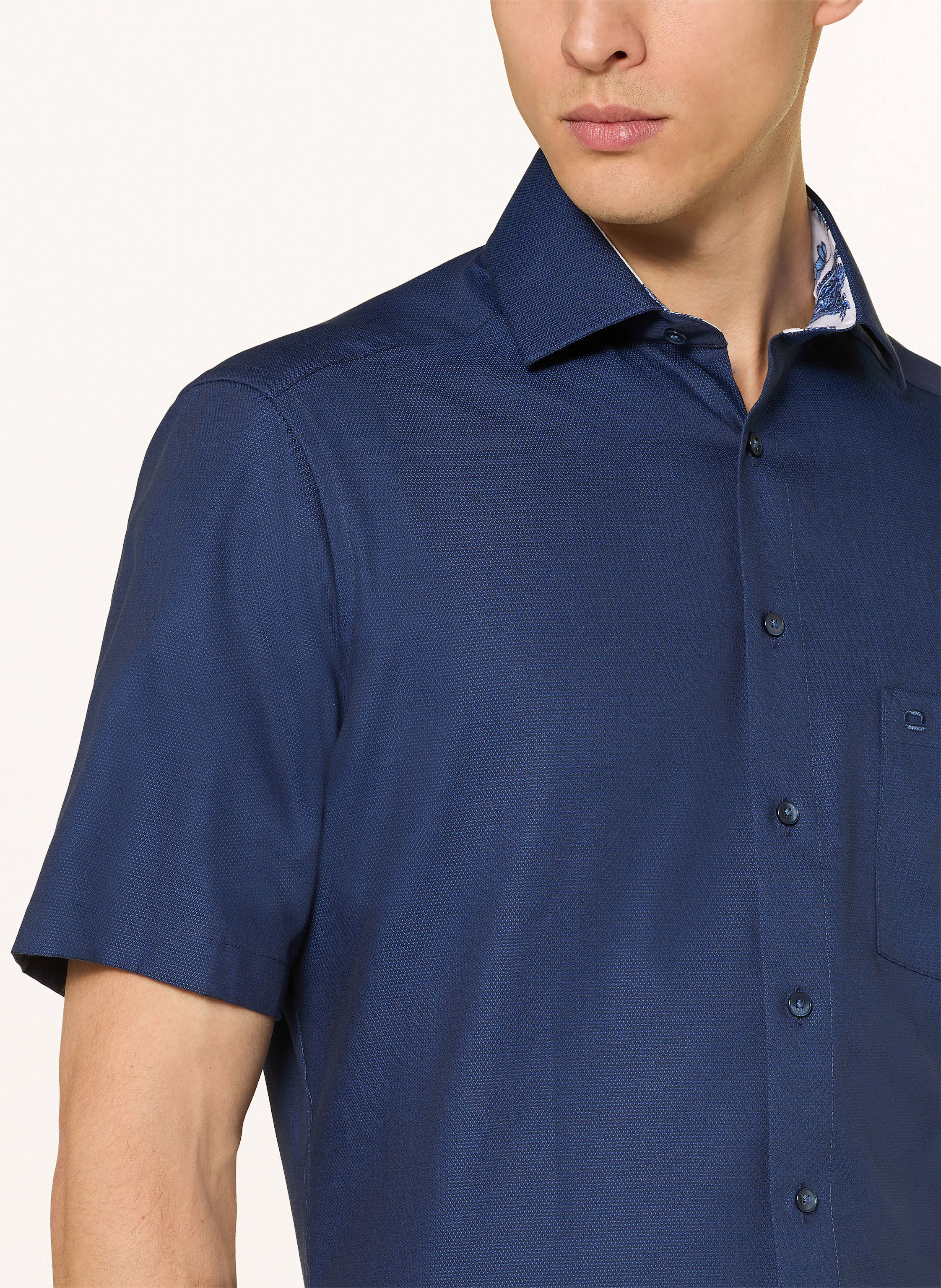 Thumbnail - Olymp Kurzarm-Hemd Luxor Modern Fit blau