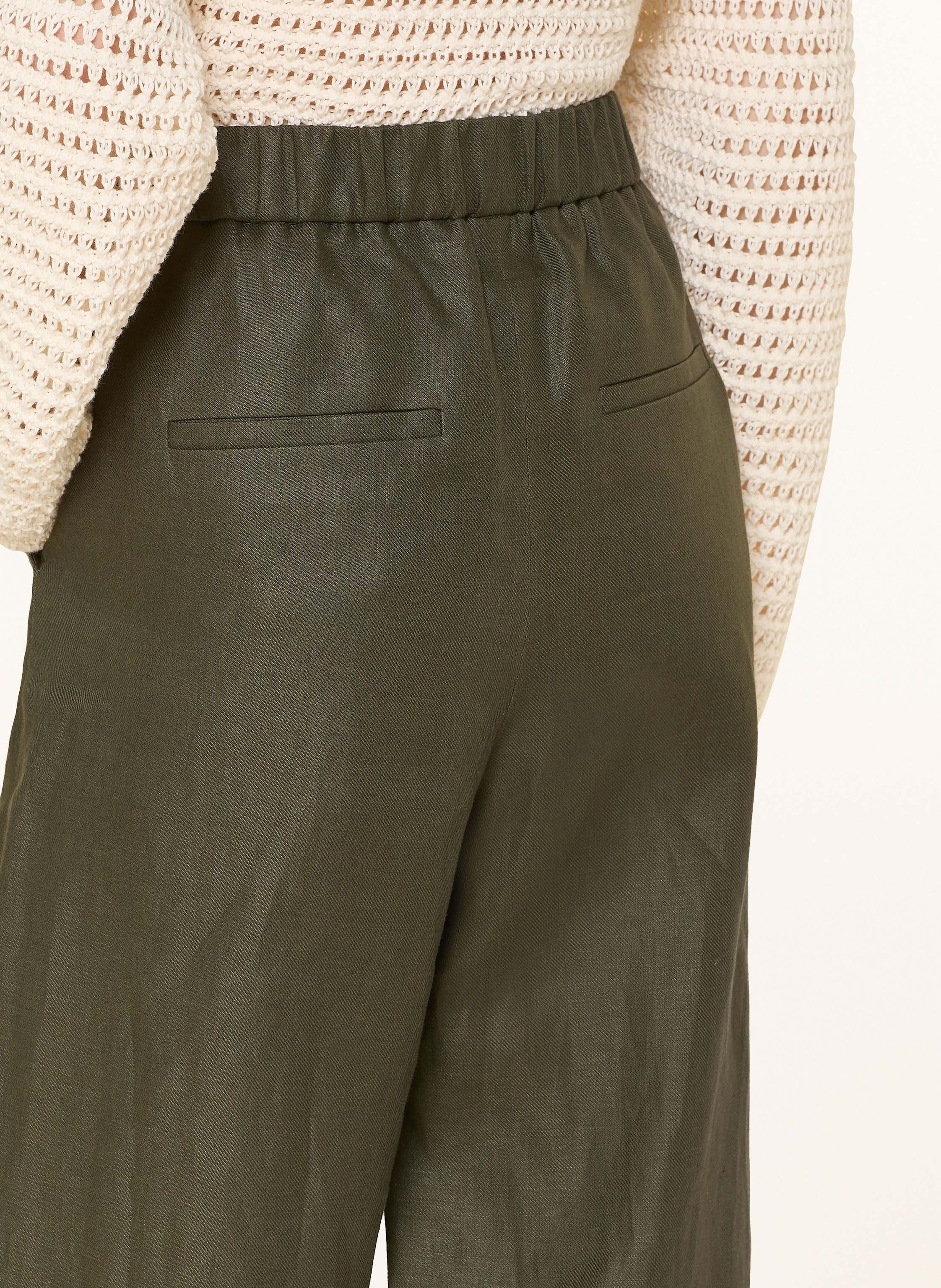 Thumbnail - Drykorn Marlenehose Consider Aus Leinen gruen