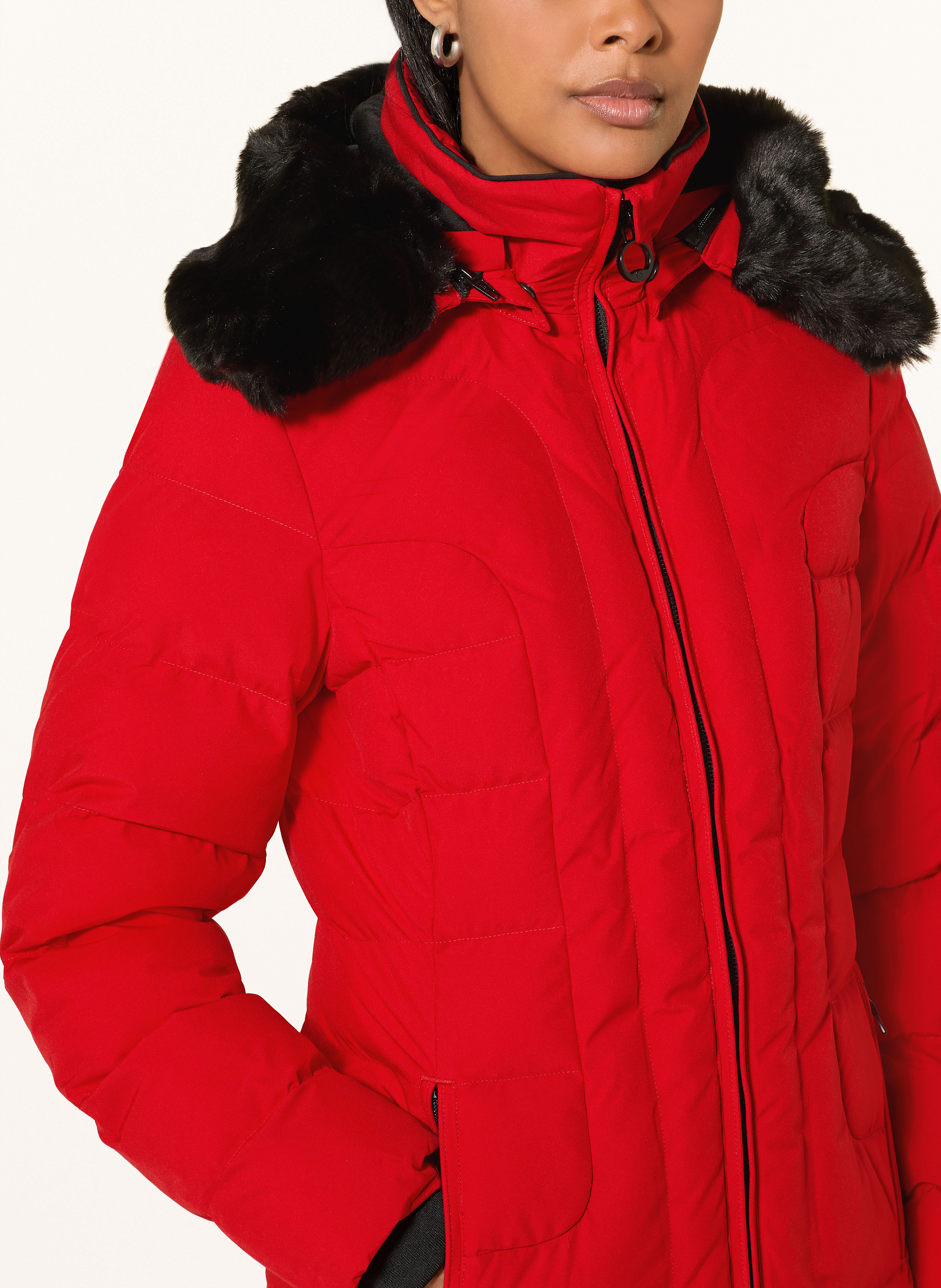 Thumbnail - Wellensteyn Steppjacke Belvitesse Medium Mit Dupont™ Sorona®-Isolierung Und Abnehmbarem Kunstpelz rot