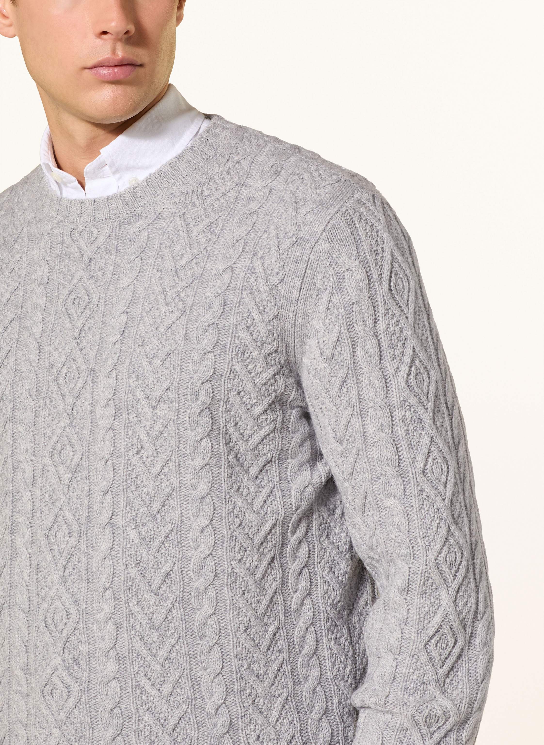 Thumbnail - Strokesman's Cashmere-Pullover grau