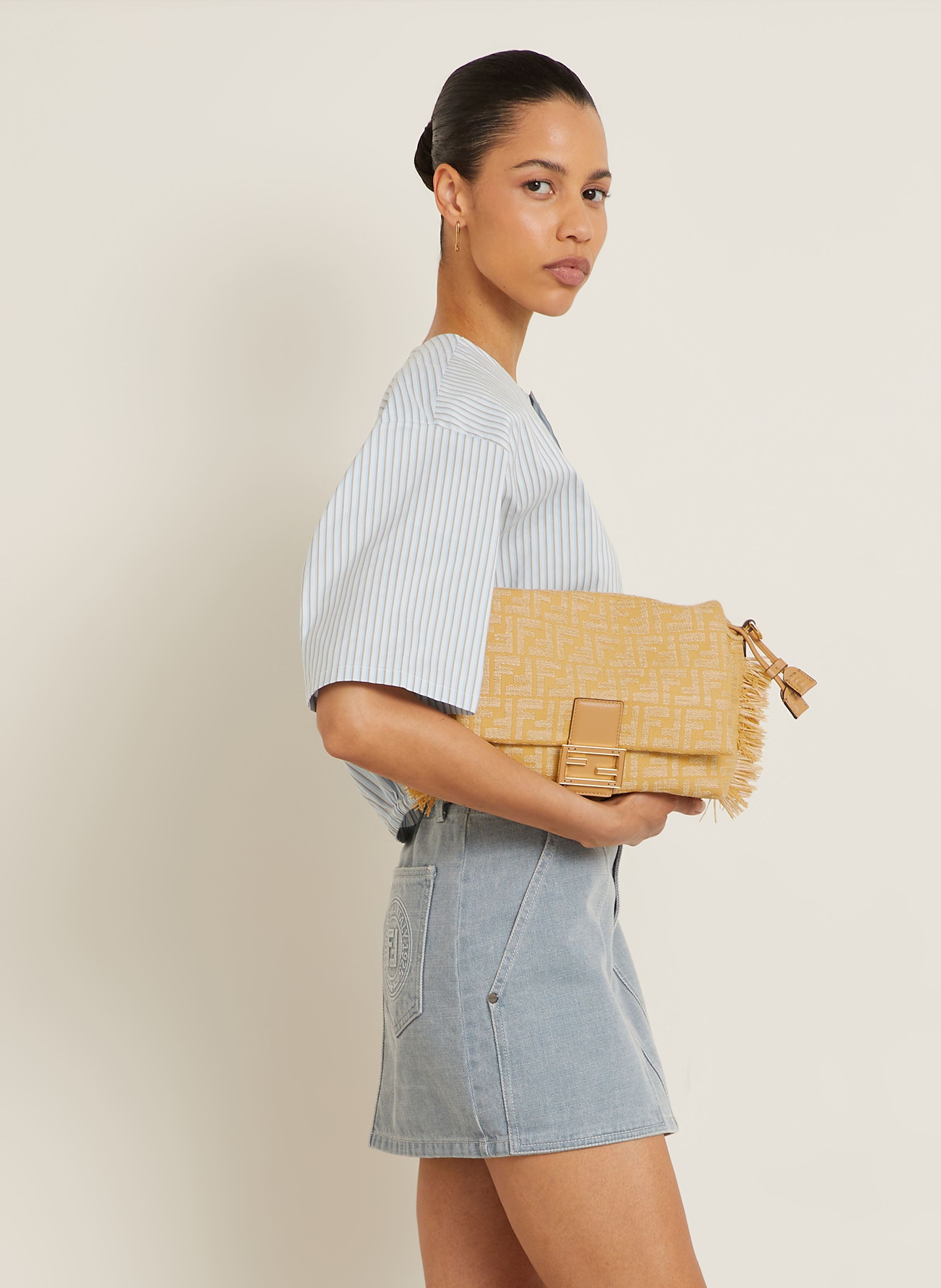 Thumbnail - Fendi Umhängetasche Uh Mamma beige