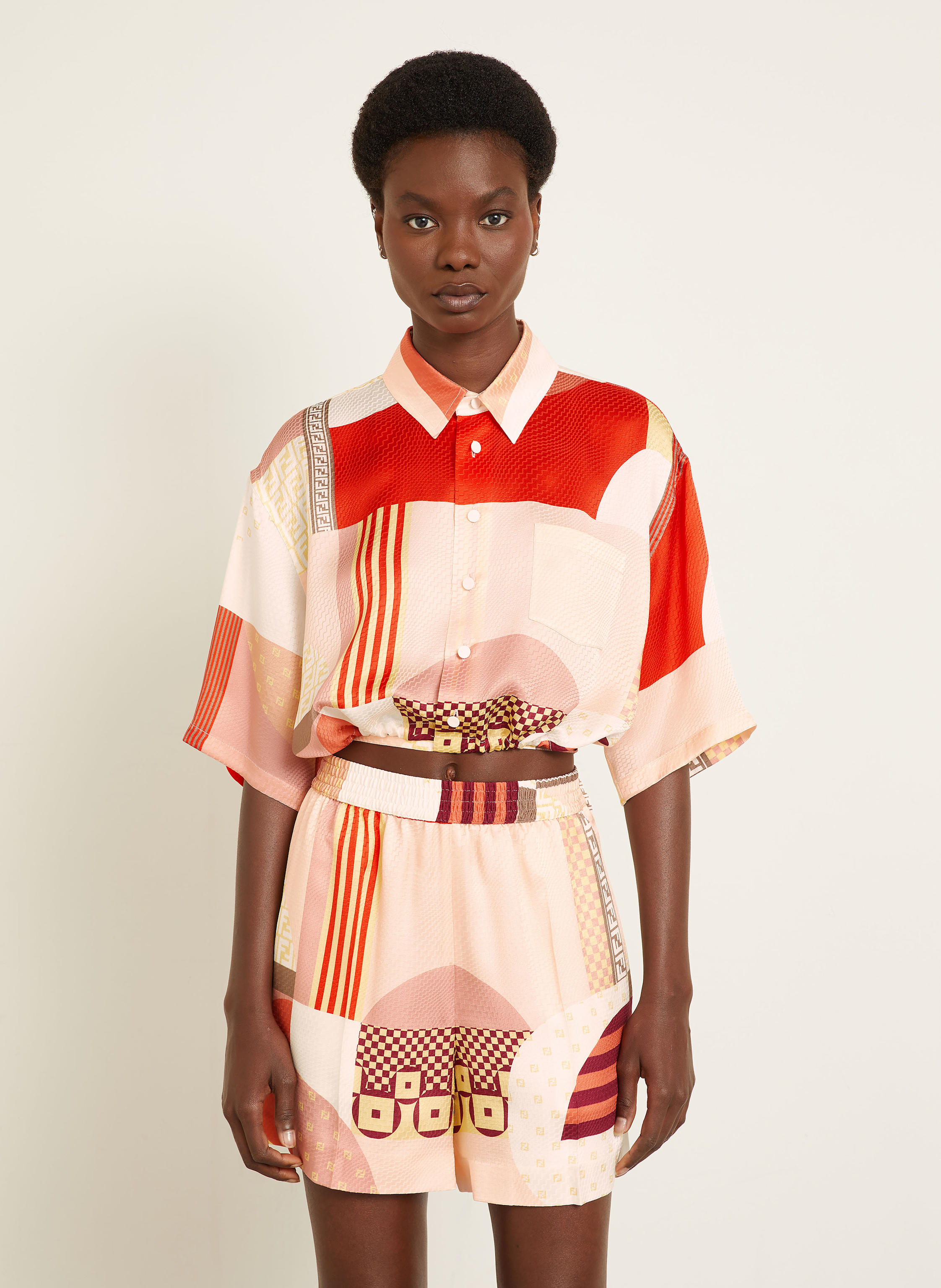 Thumbnail - Fendi Hemdbluse Aus Seide rot