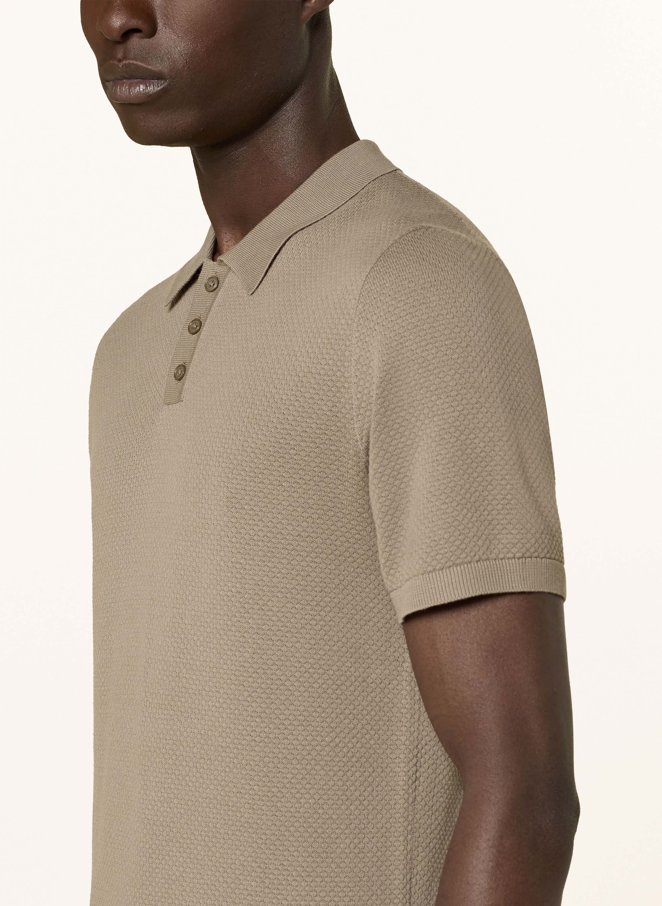 Thumbnail - Drykorn Strick-Poloshirt Triton Regular Fit braun