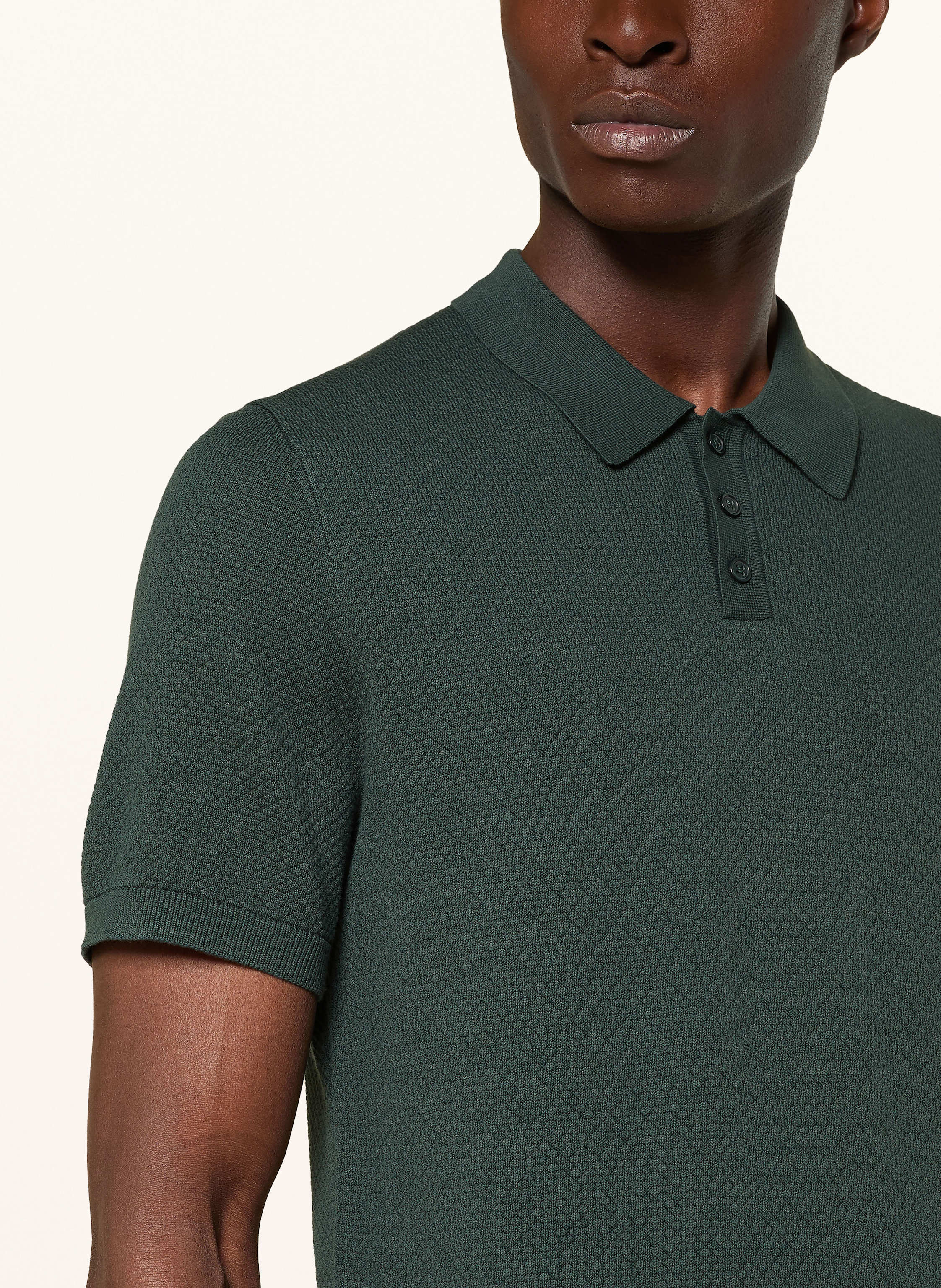 Thumbnail - Drykorn Strick-Poloshirt Triton Regular Fit gruen
