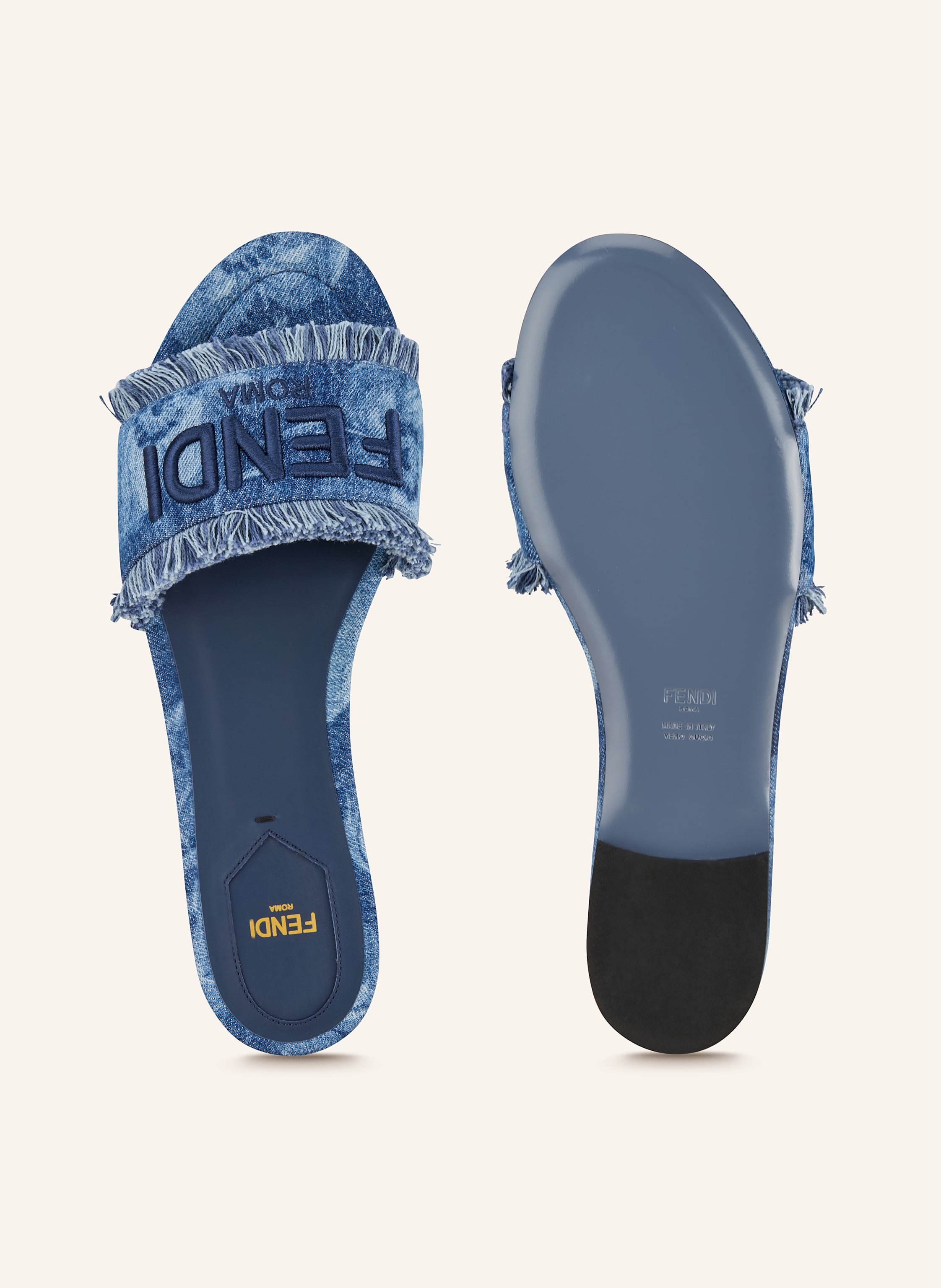 Thumbnail - Fendi Pantoletten blau