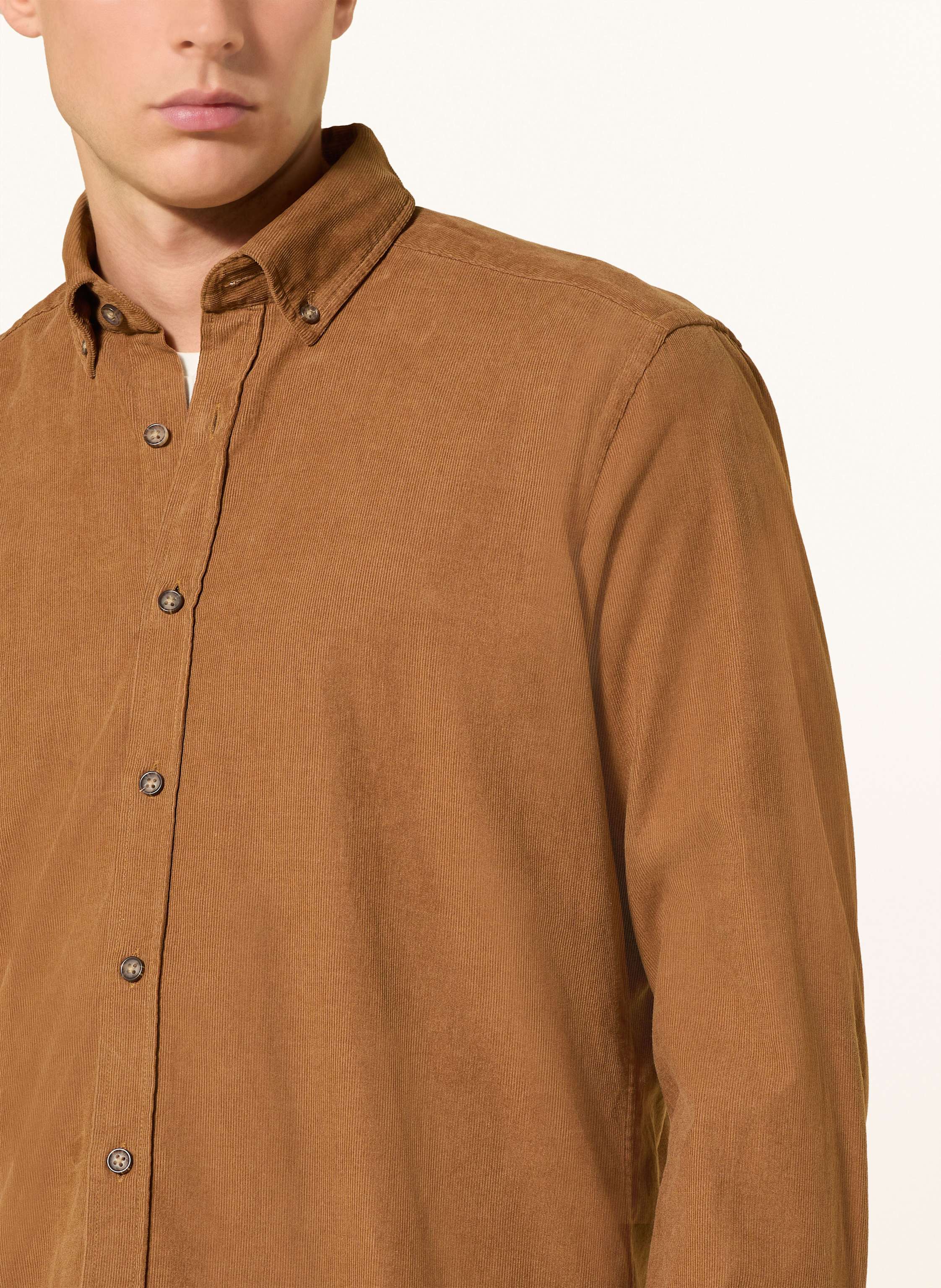 Thumbnail - Strokesman's Cordhemd Regular Fit braun