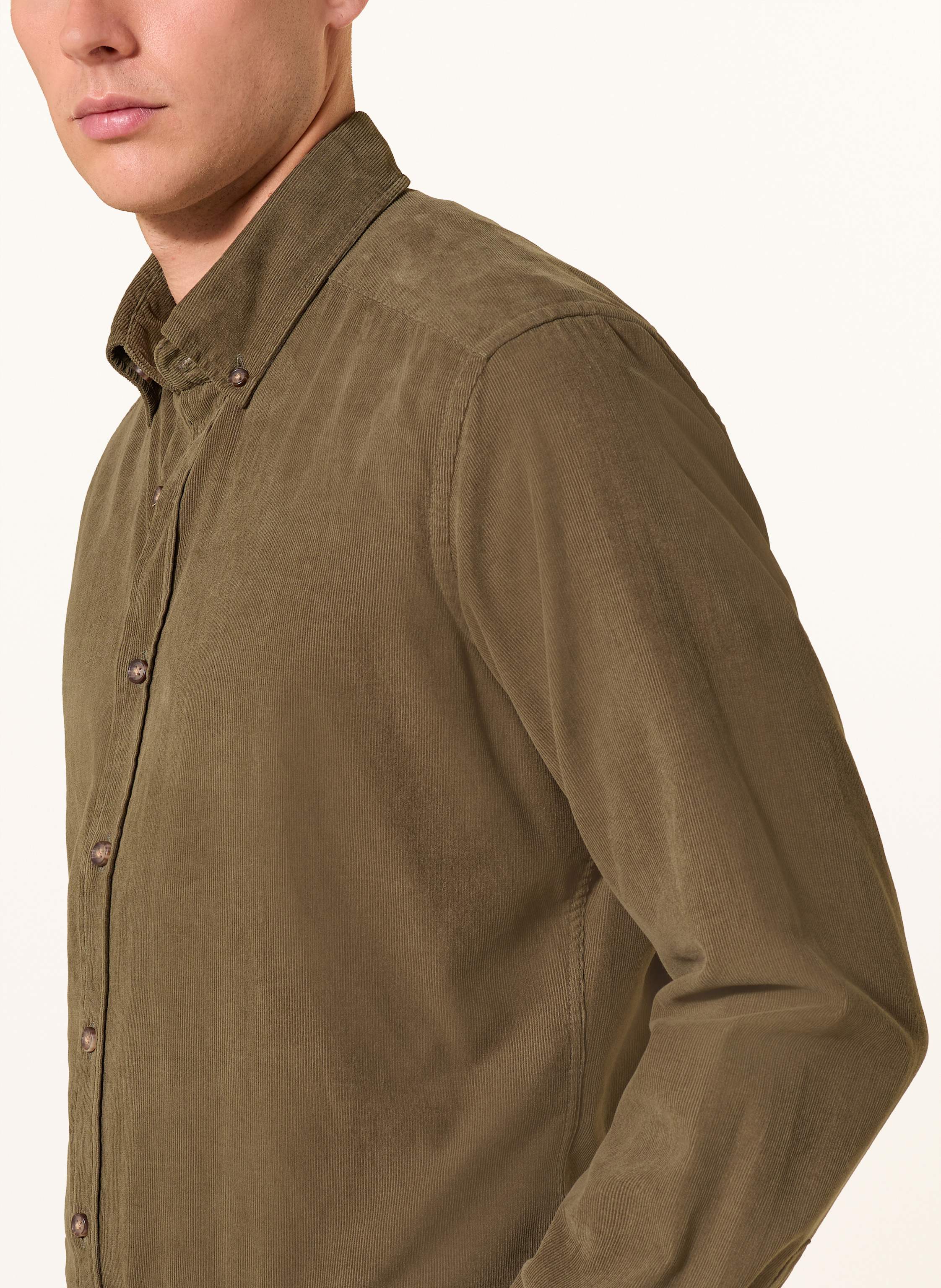 Thumbnail - Strokesman's Cordhemd Regular Fit gruen