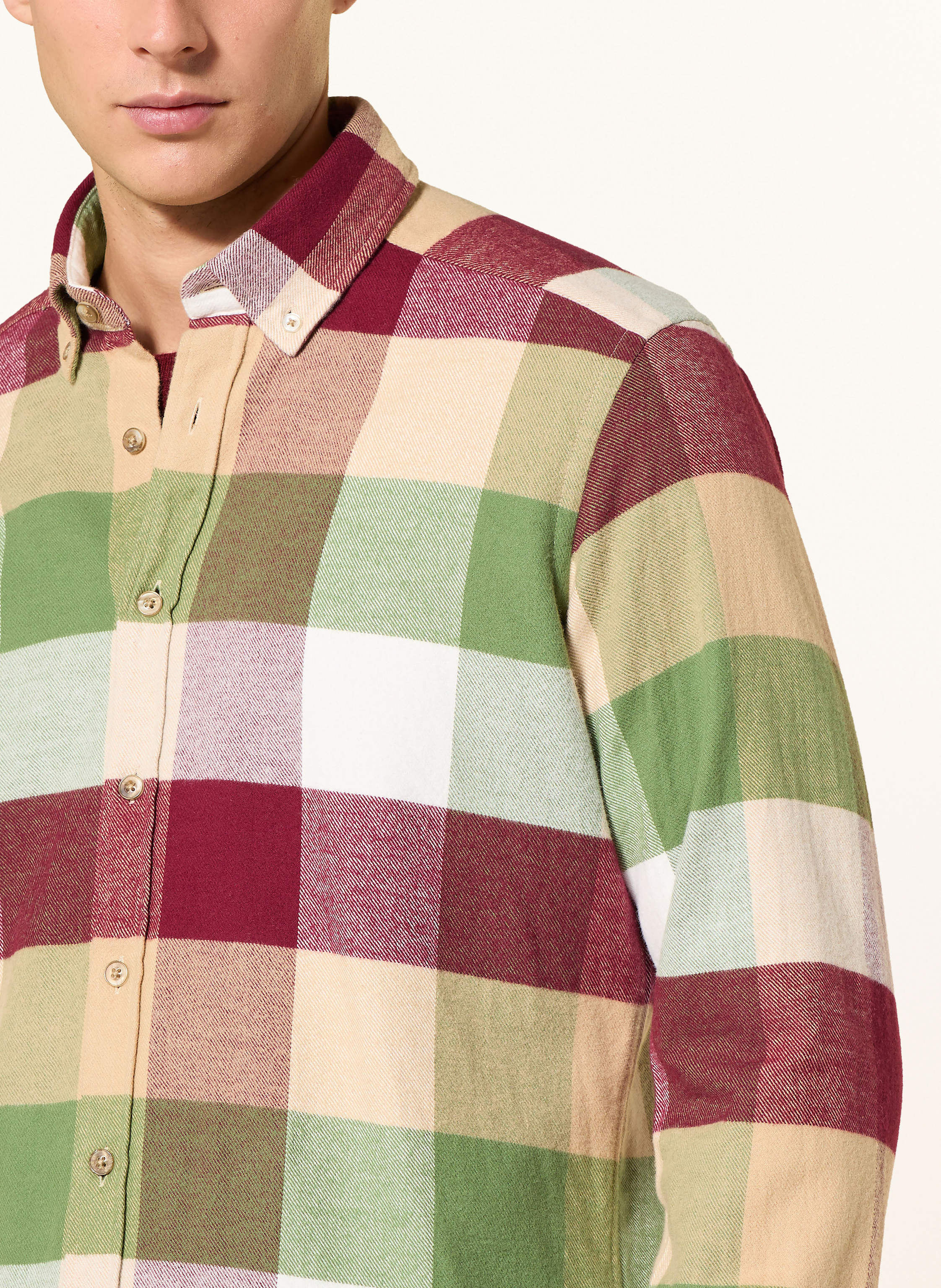 Thumbnail - Strokesman's Flanellhemd Regular Fit gruen