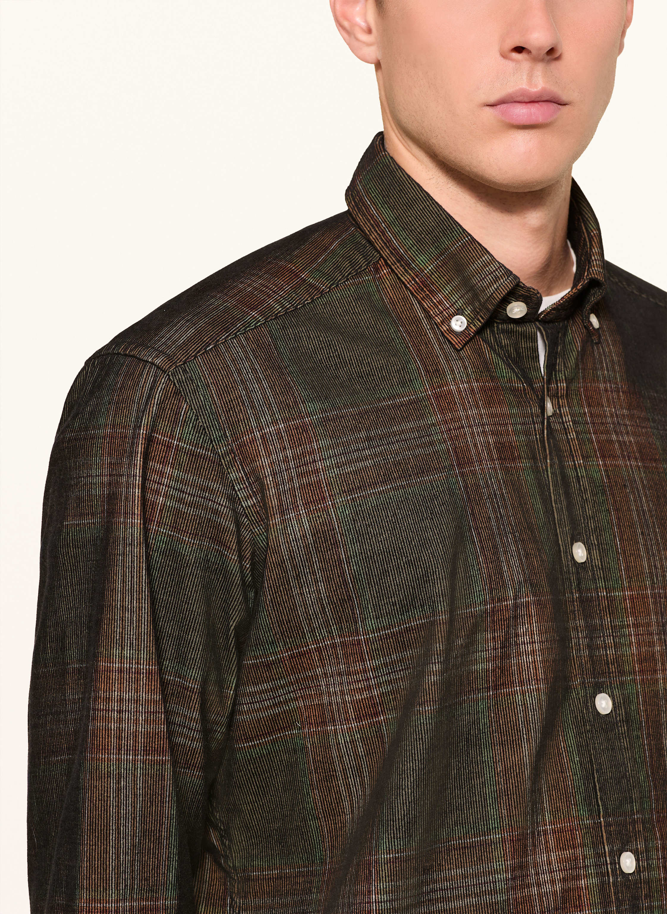 Thumbnail - Strokesman's Cordhemd Regular Fit gruen