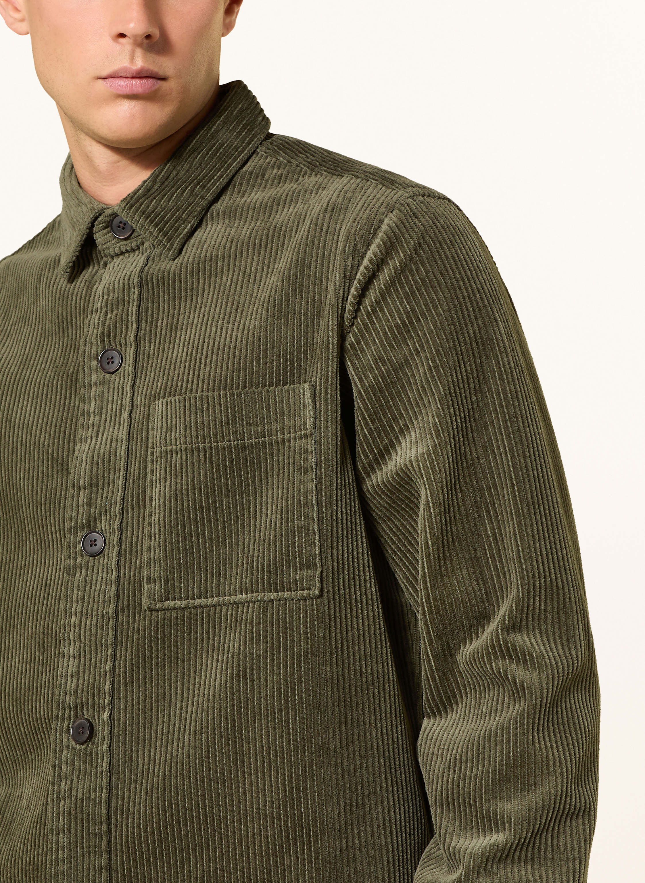 Thumbnail - Strokesman's Cordhemd Regular Fit gruen