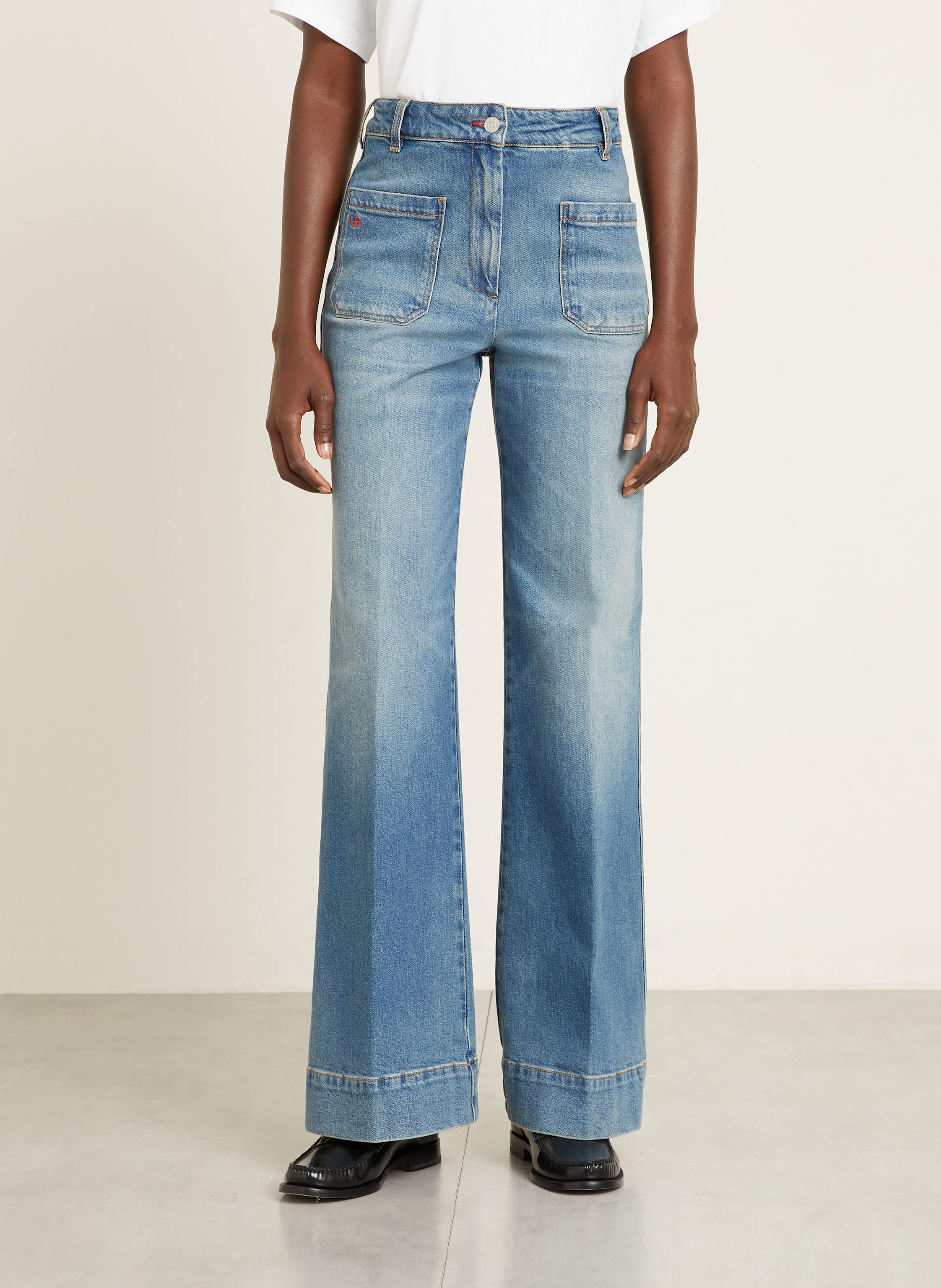 Thumbnail - Victoria Beckham Bootcut Jeans Alina blau