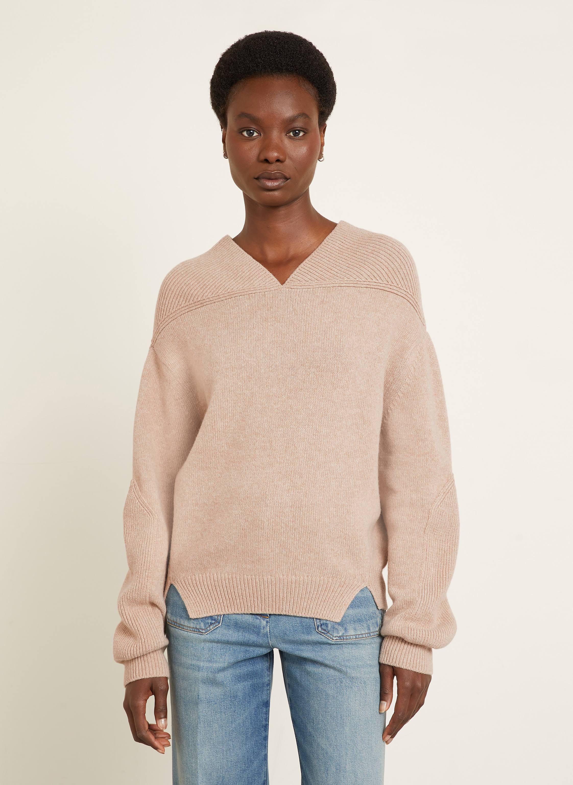 Thumbnail - Victoria Beckham Pullover Mit Cashmere beige