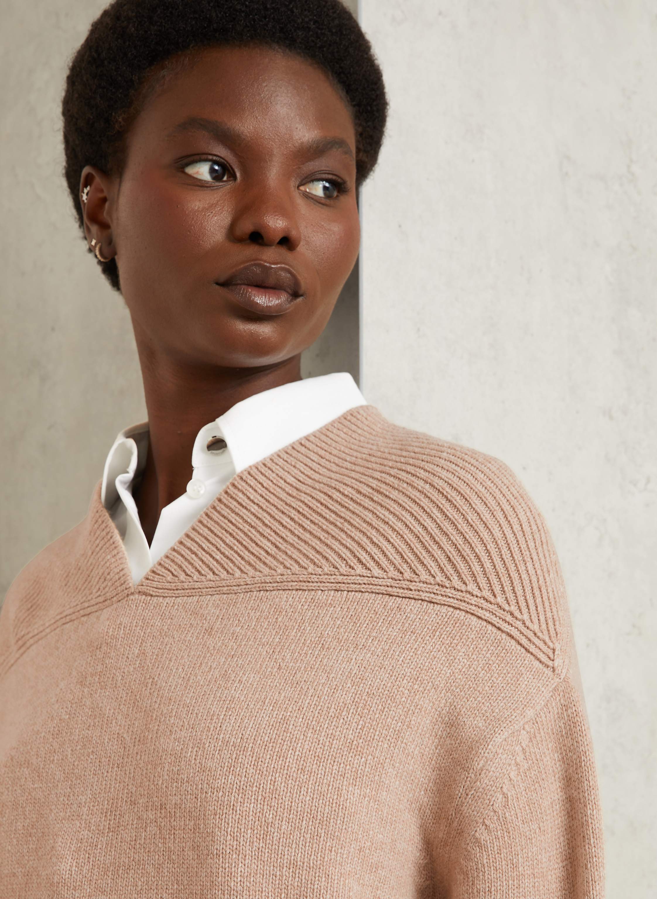 Thumbnail - Victoria Beckham Pullover Mit Cashmere beige