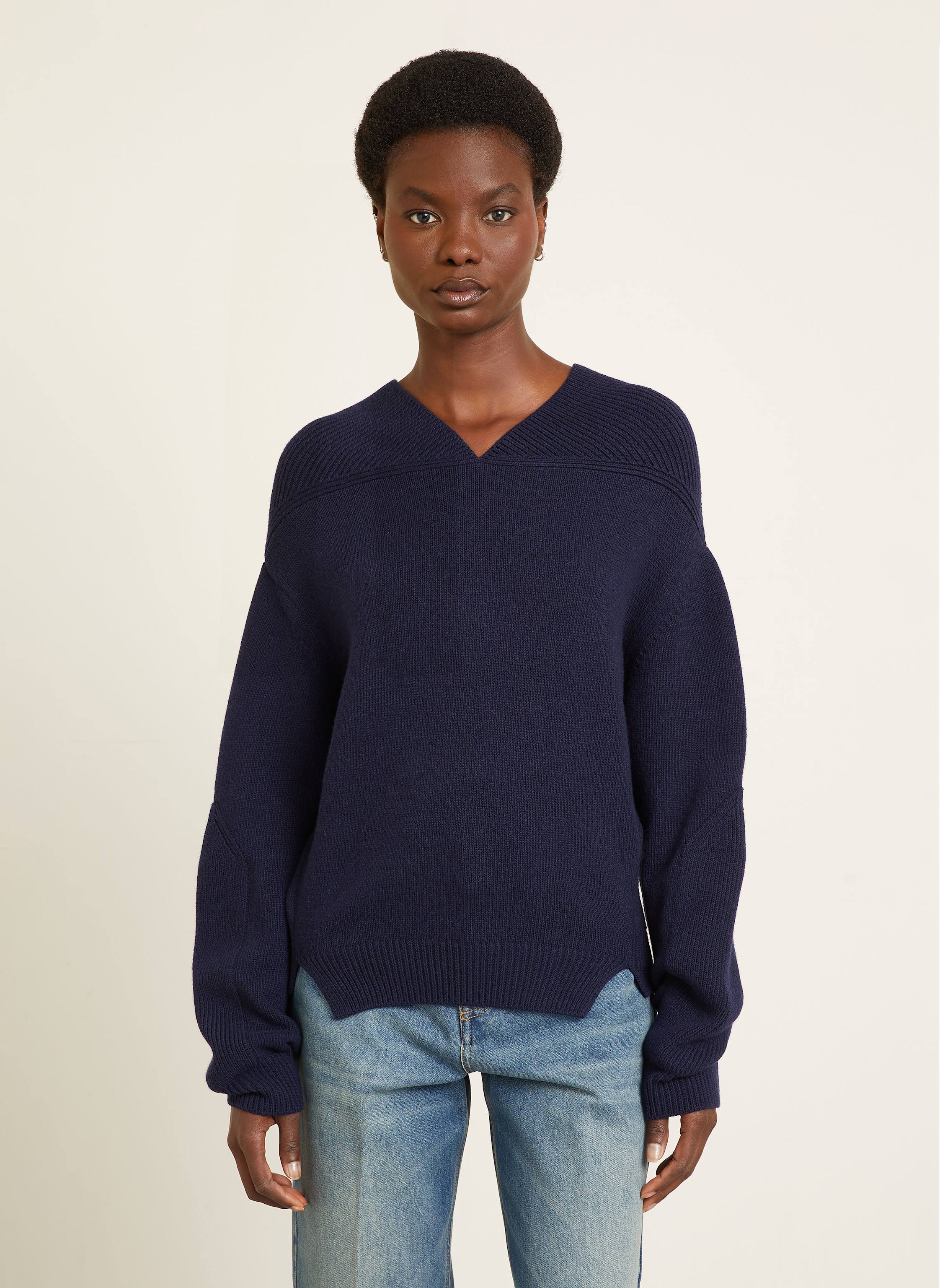 Thumbnail - Victoria Beckham Pullover Mit Cashmere blau
