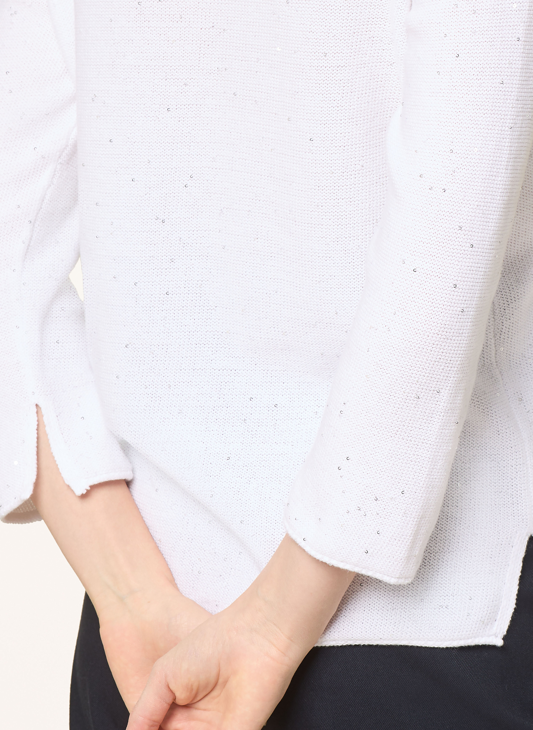 Thumbnail - Monari Pullover Mit Pailletten weiss