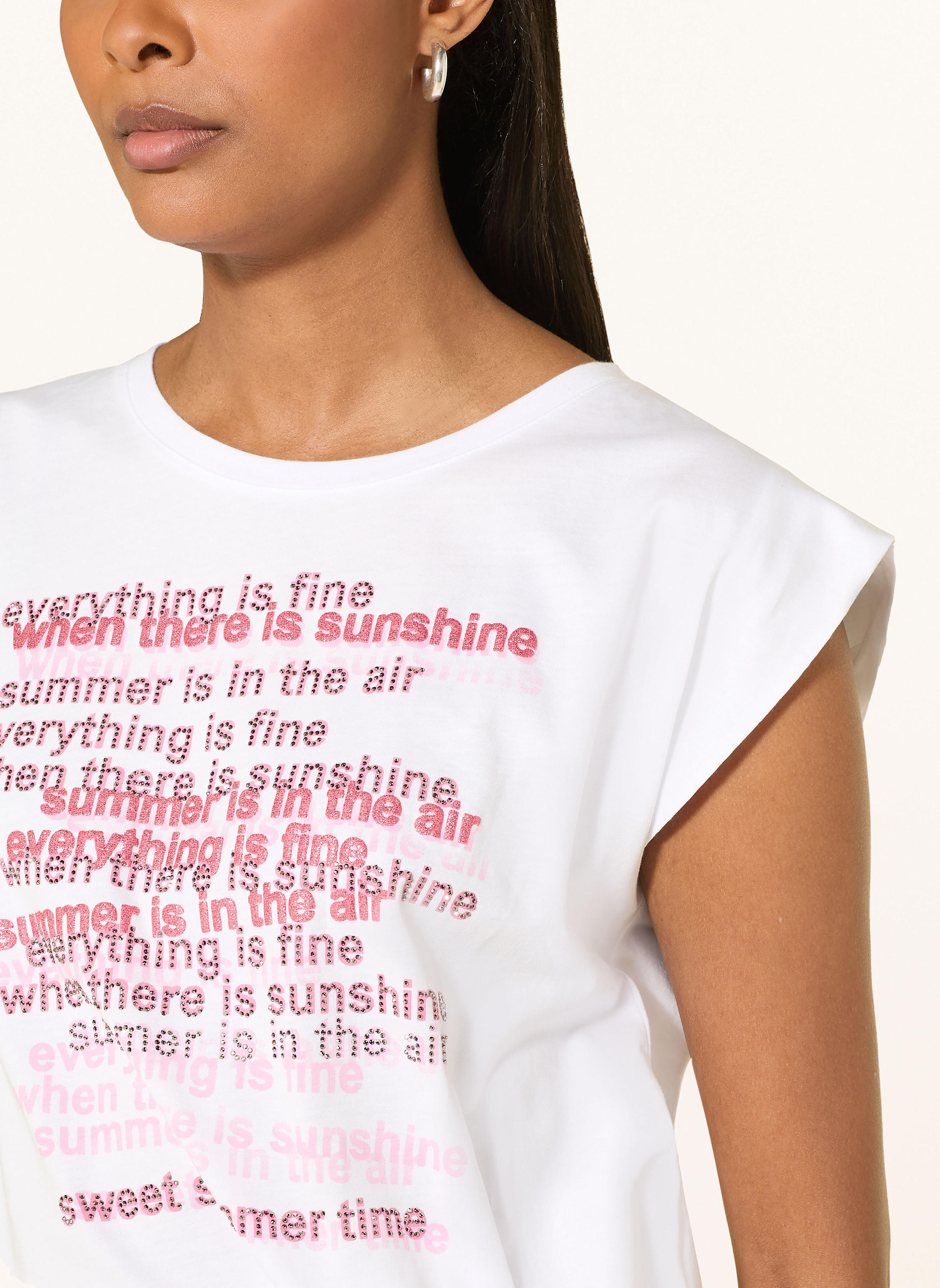 Thumbnail - Monari T-Shirt Mit Schmucksteinen weiss