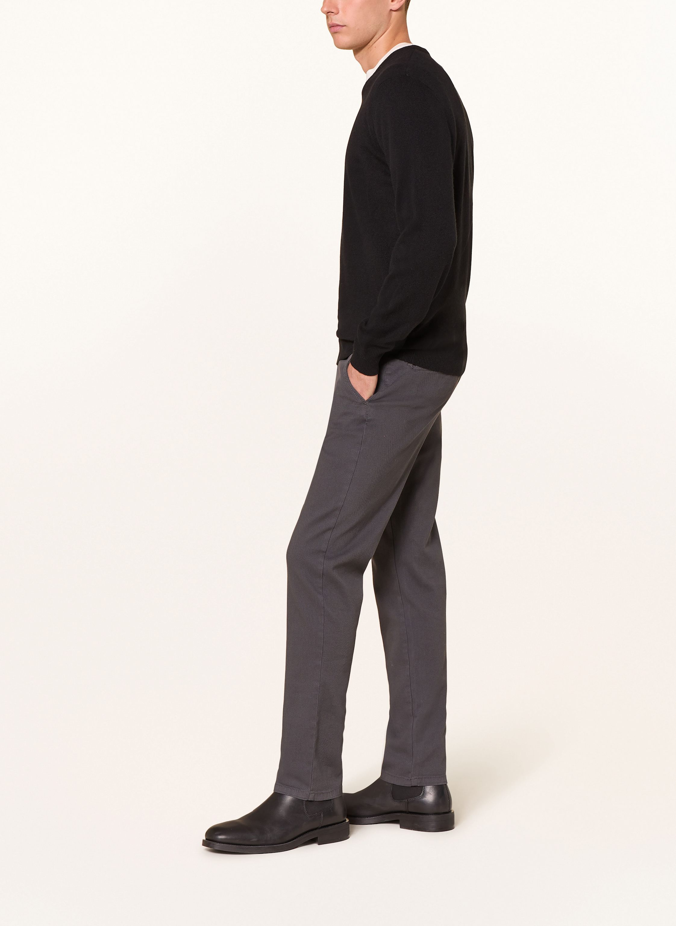 Thumbnail - Strokesman's Piqué-Chino Slim Fit grau