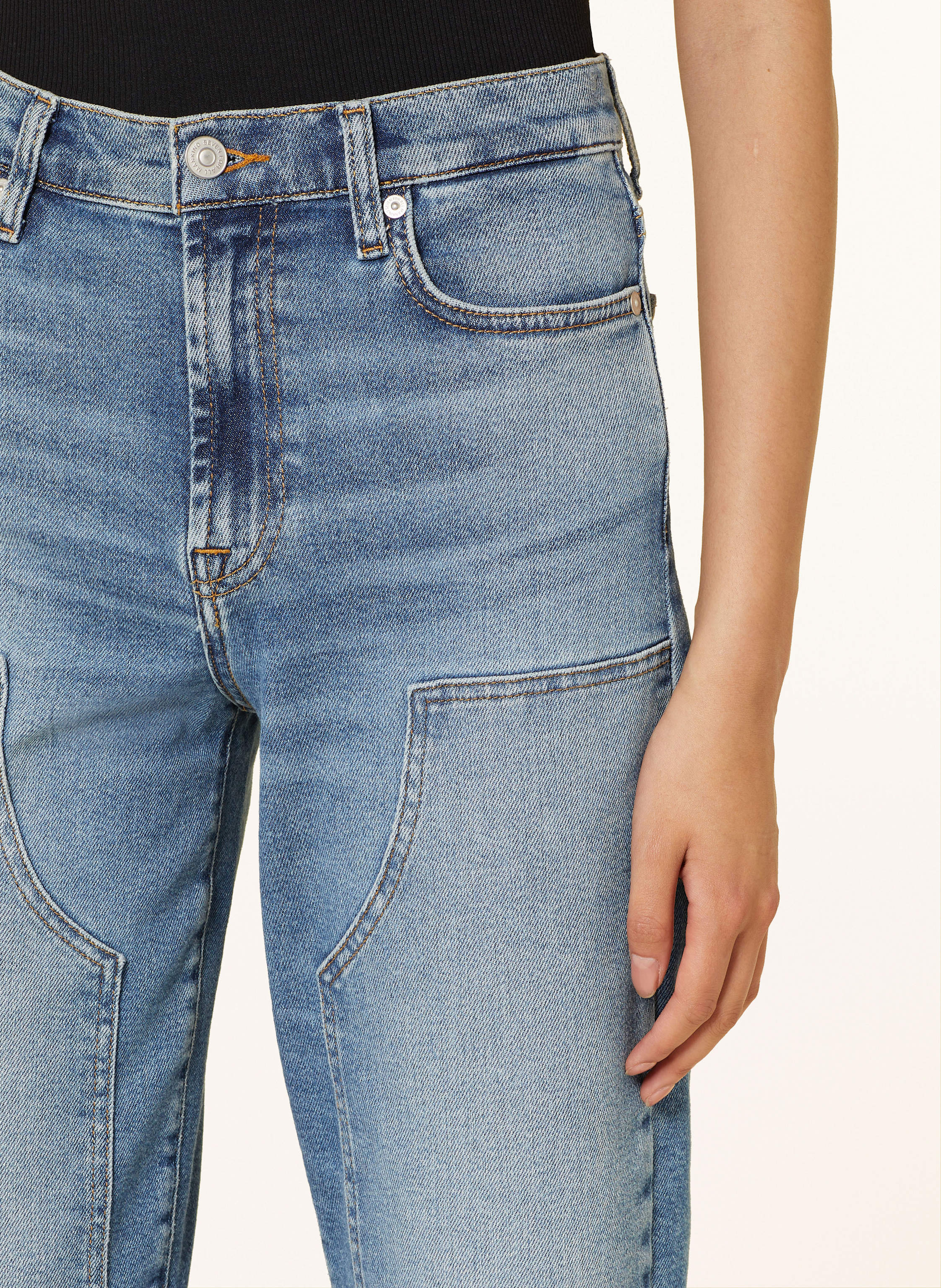Thumbnail - 7 For All Mankind Straight Jeans Cropped Alexa blau