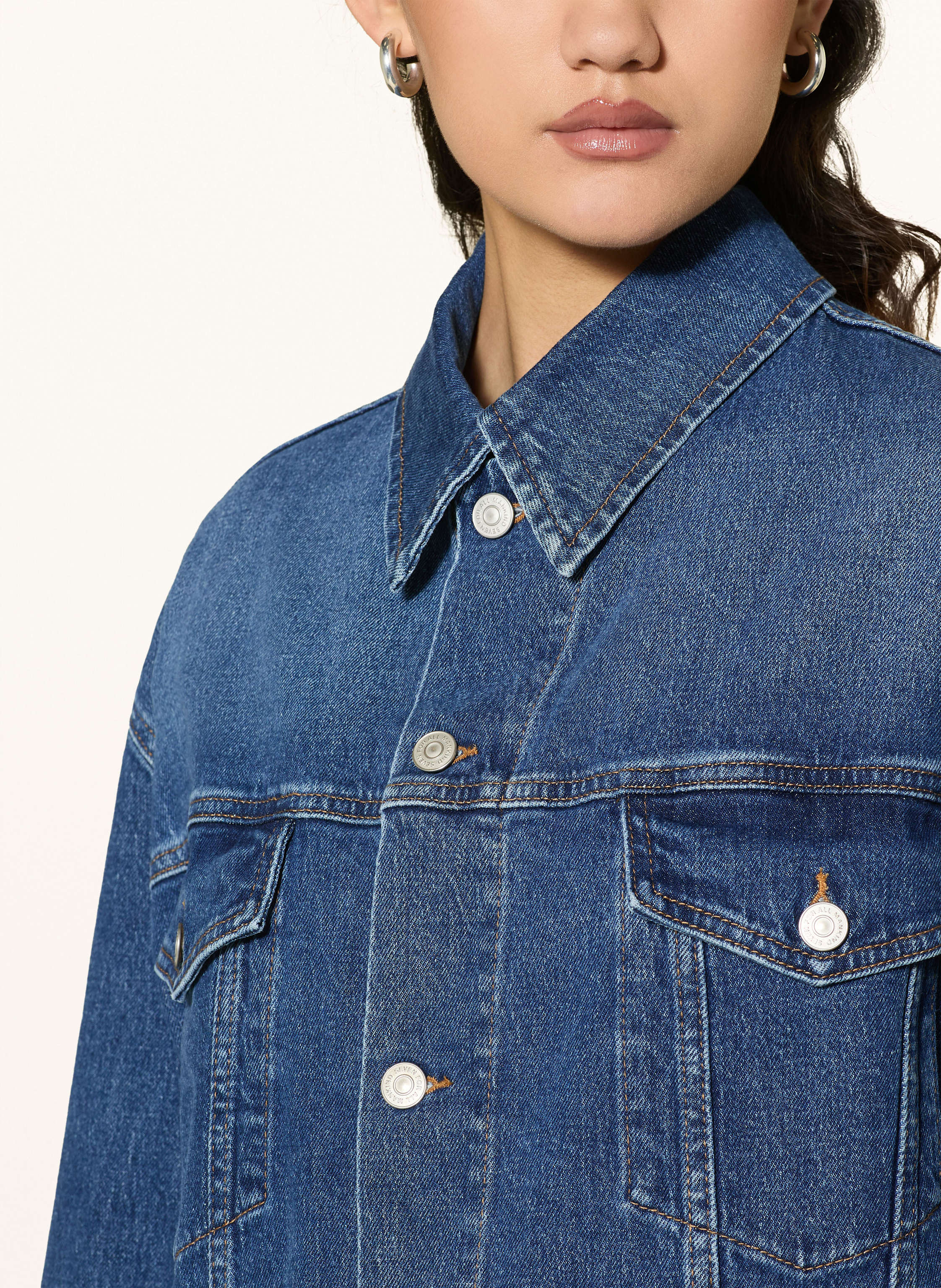 Thumbnail - 7 For All Mankind Jeansjacke Oli blau