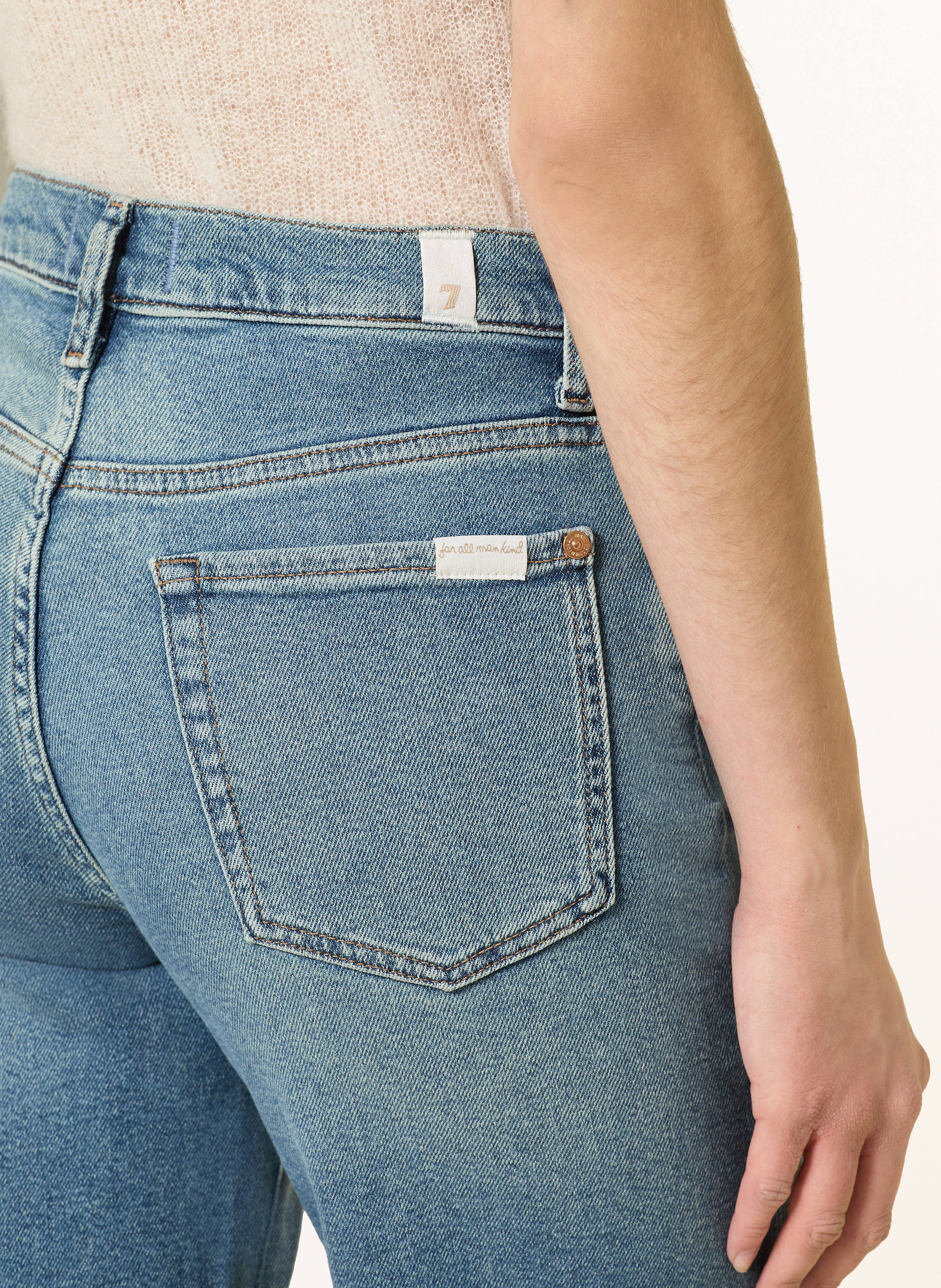 Thumbnail - 7 For All Mankind Straight Jeans Cropped Alexa blau