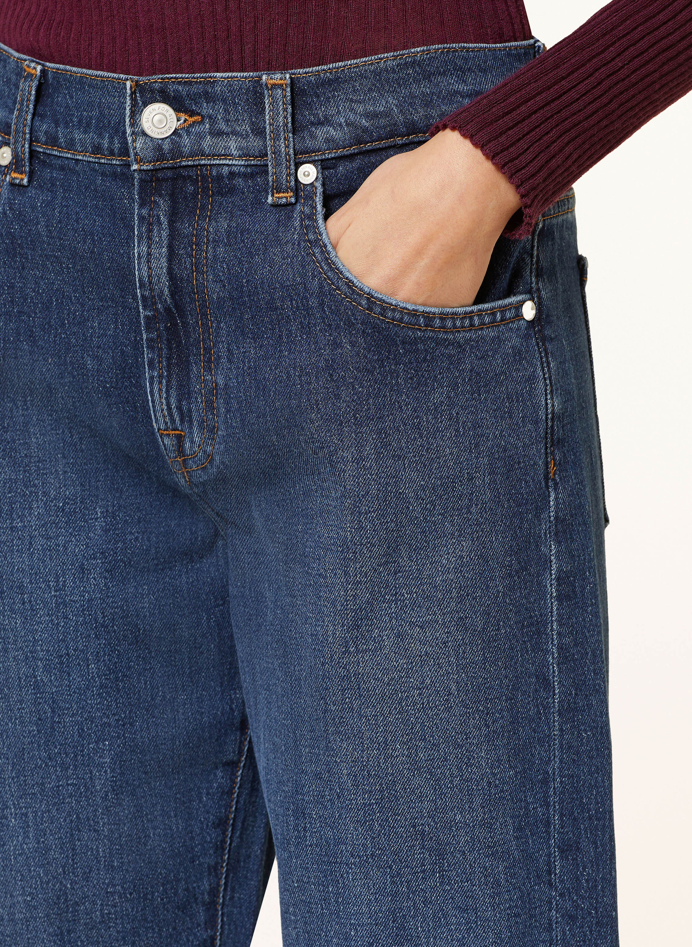 Thumbnail - 7 For All Mankind Straight Jeans Tess Trouser blau
