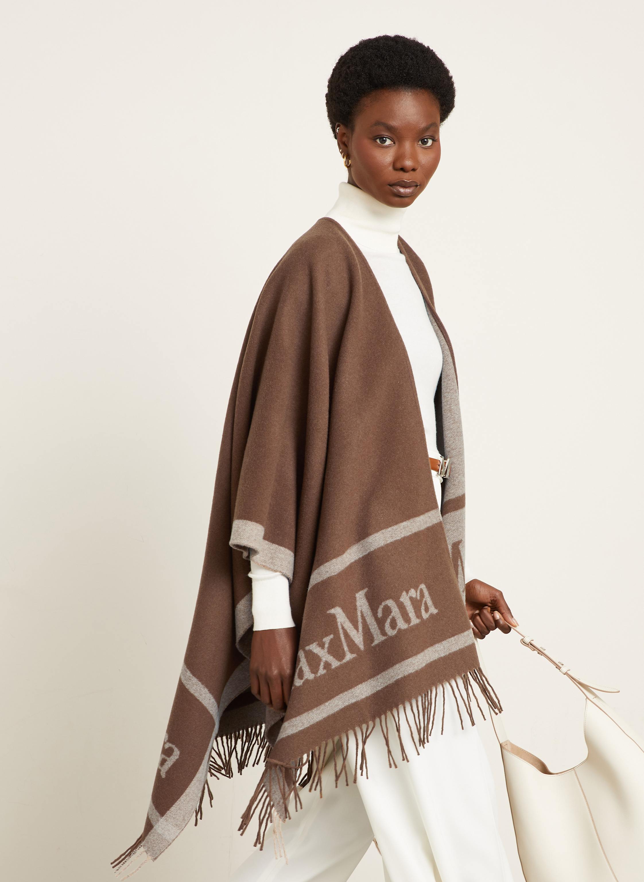 Thumbnail - Max Mara Jacquard-Cape Hilde braun