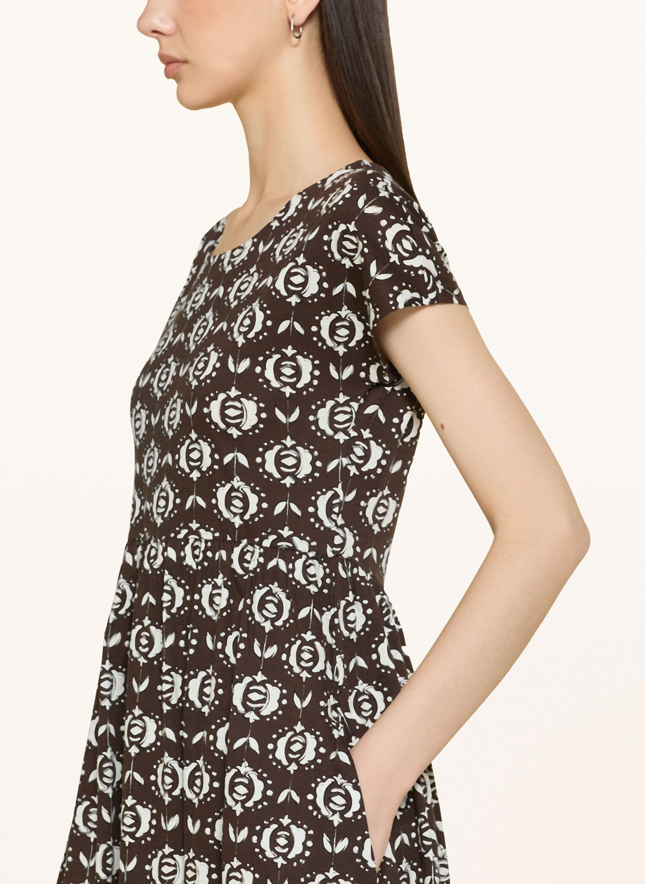Thumbnail - Weekend Max Mara Jerseykleid Georg Mit Rüschen braun