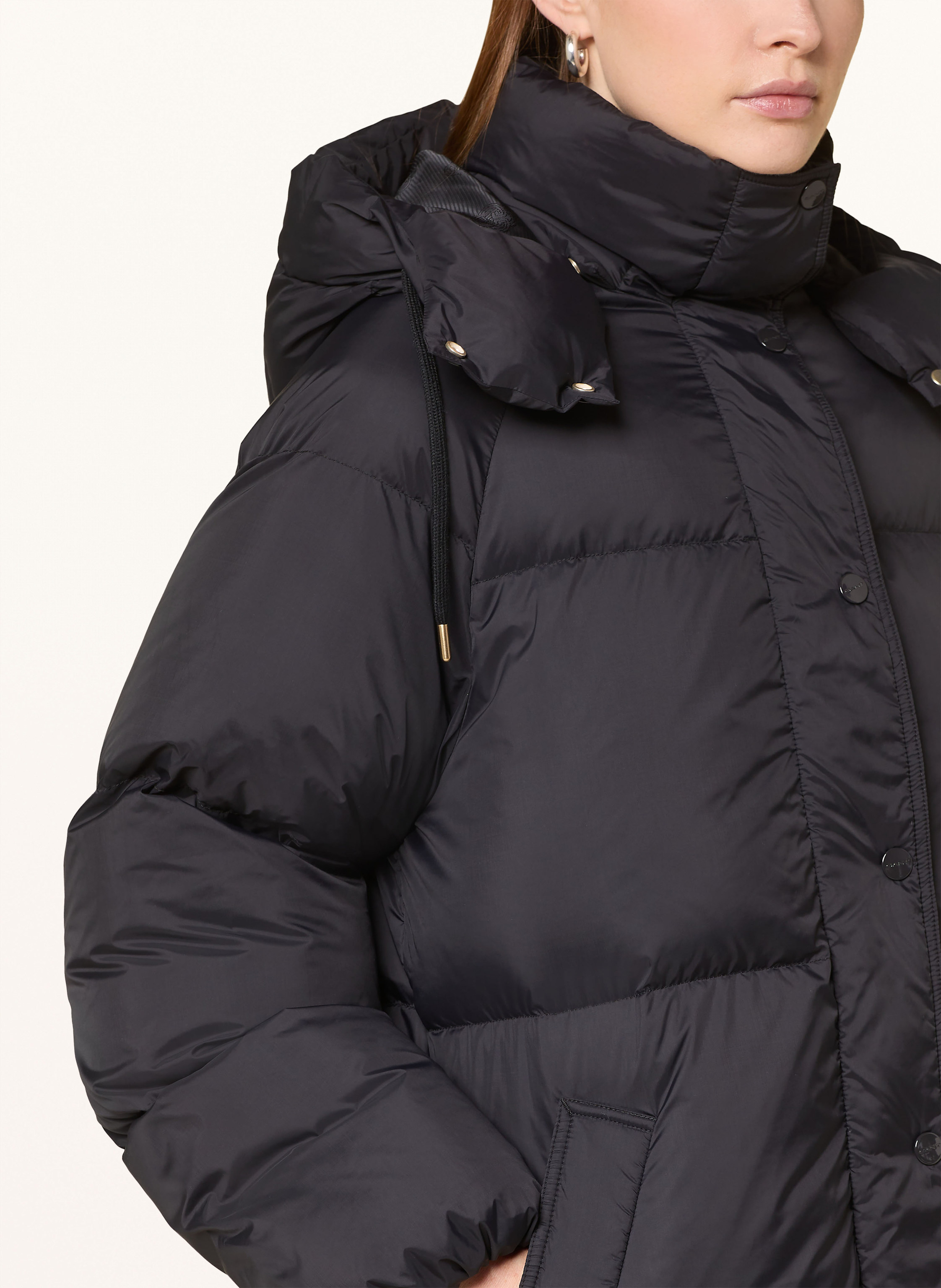 Thumbnail - Gant Steppmantel Mit Abnehmbarer Kapuze schwarz