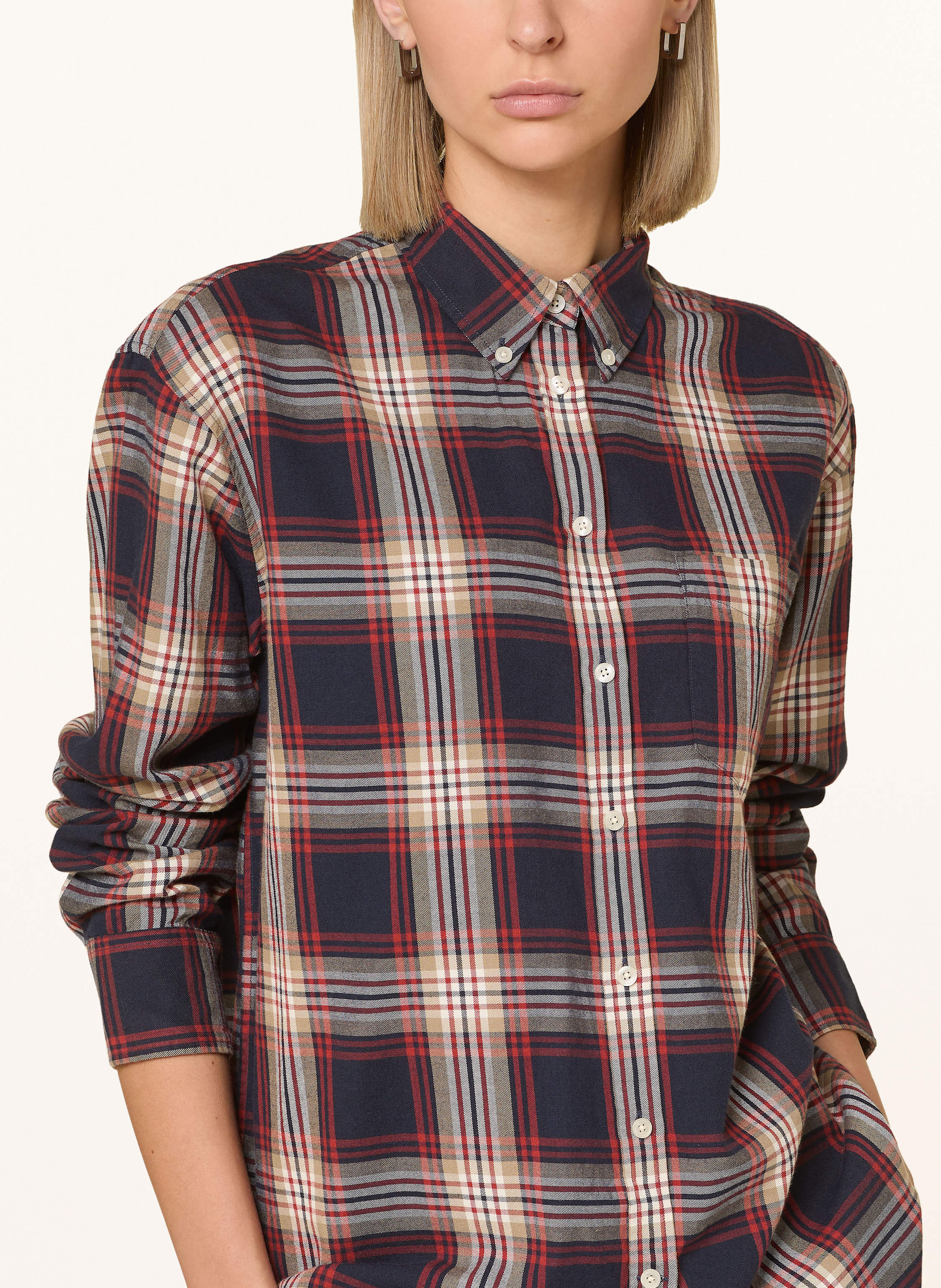 Thumbnail - Gant Hemdbluse Aus Flanell blau