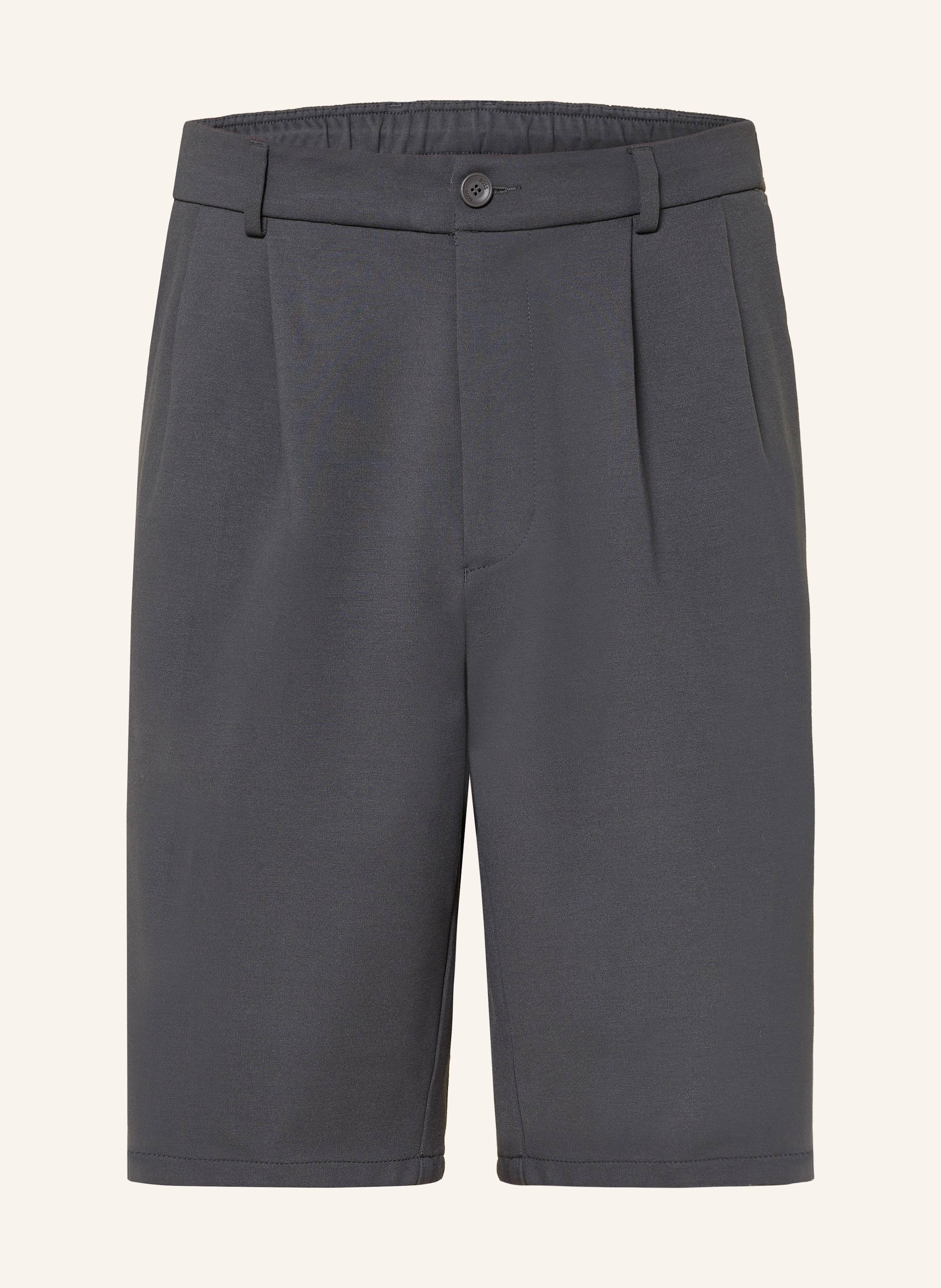 Boss Tennisshorts Retro Pleat grau