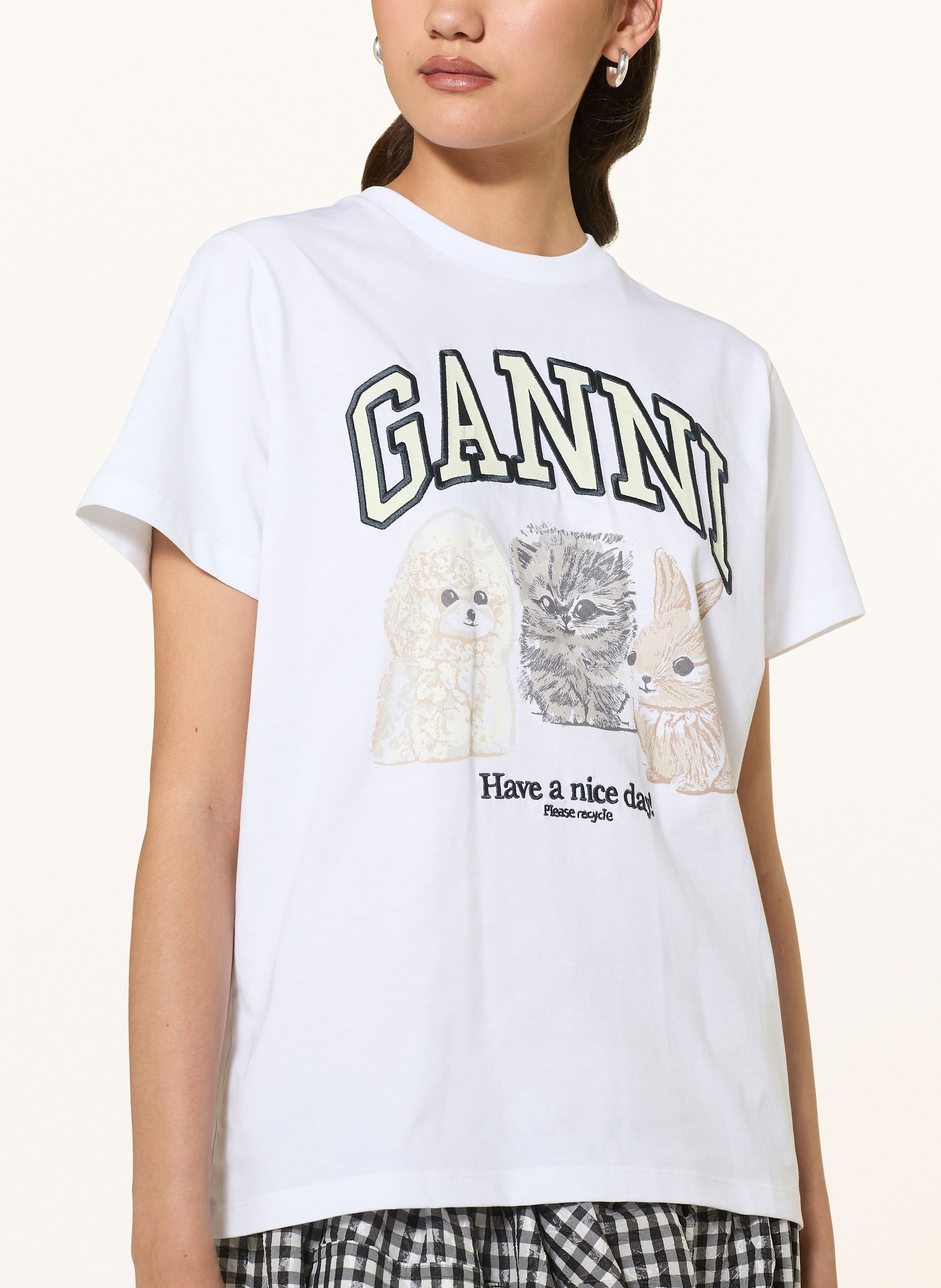 Thumbnail - Ganni T-Shirt weiss