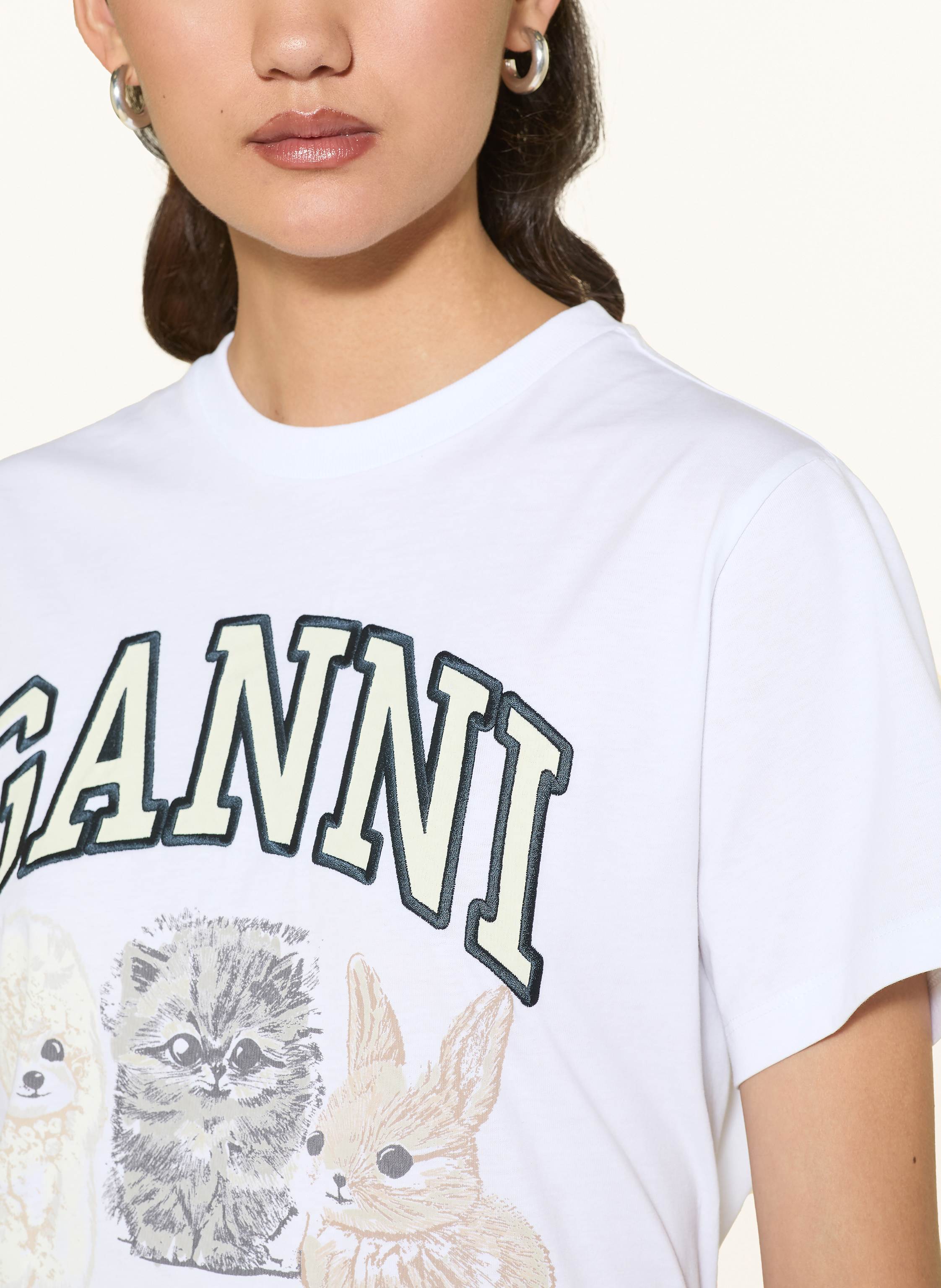 Thumbnail - Ganni T-Shirt weiss